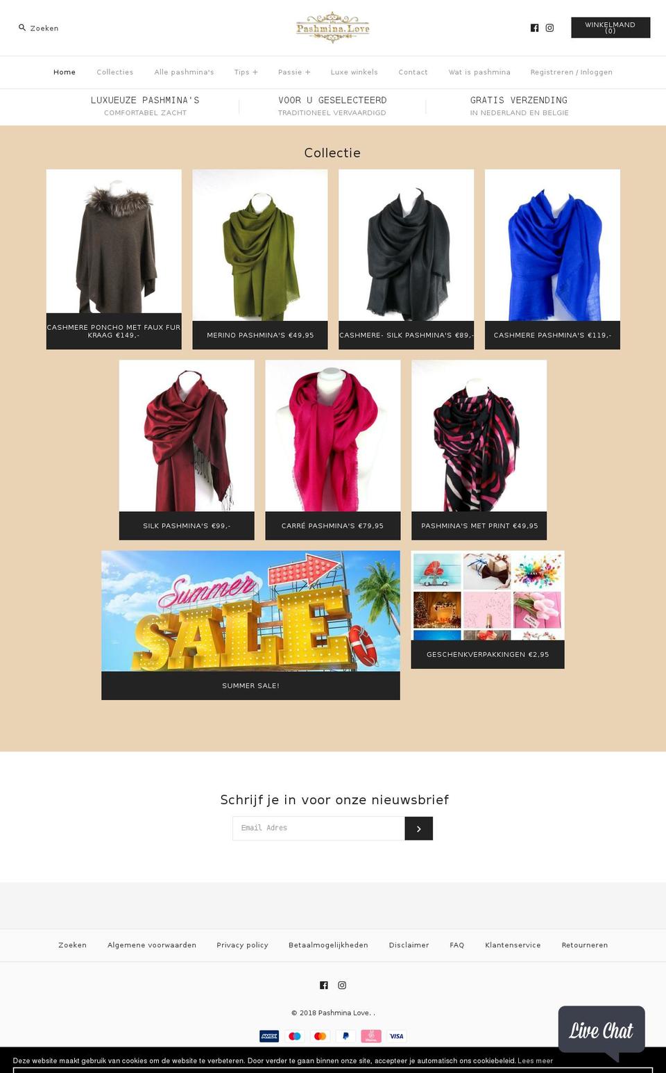 pashmina.eu shopify website screenshot