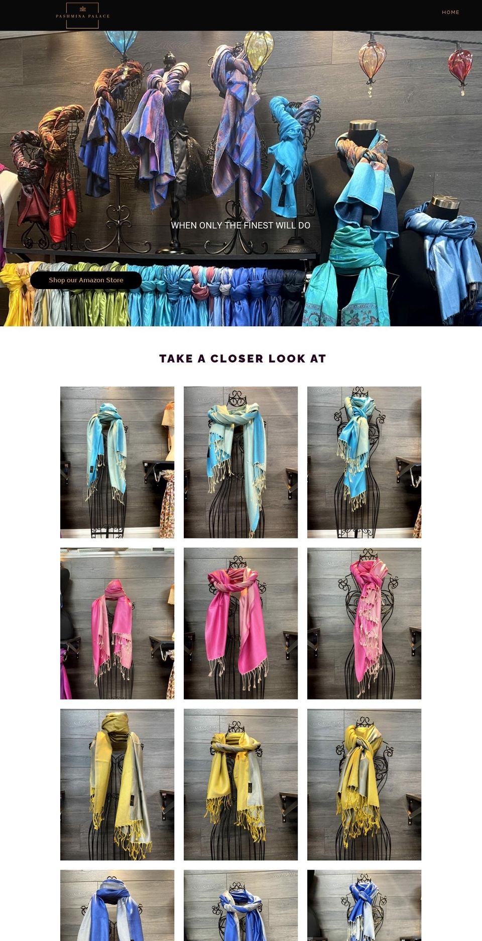 pashminapalace.net shopify website screenshot