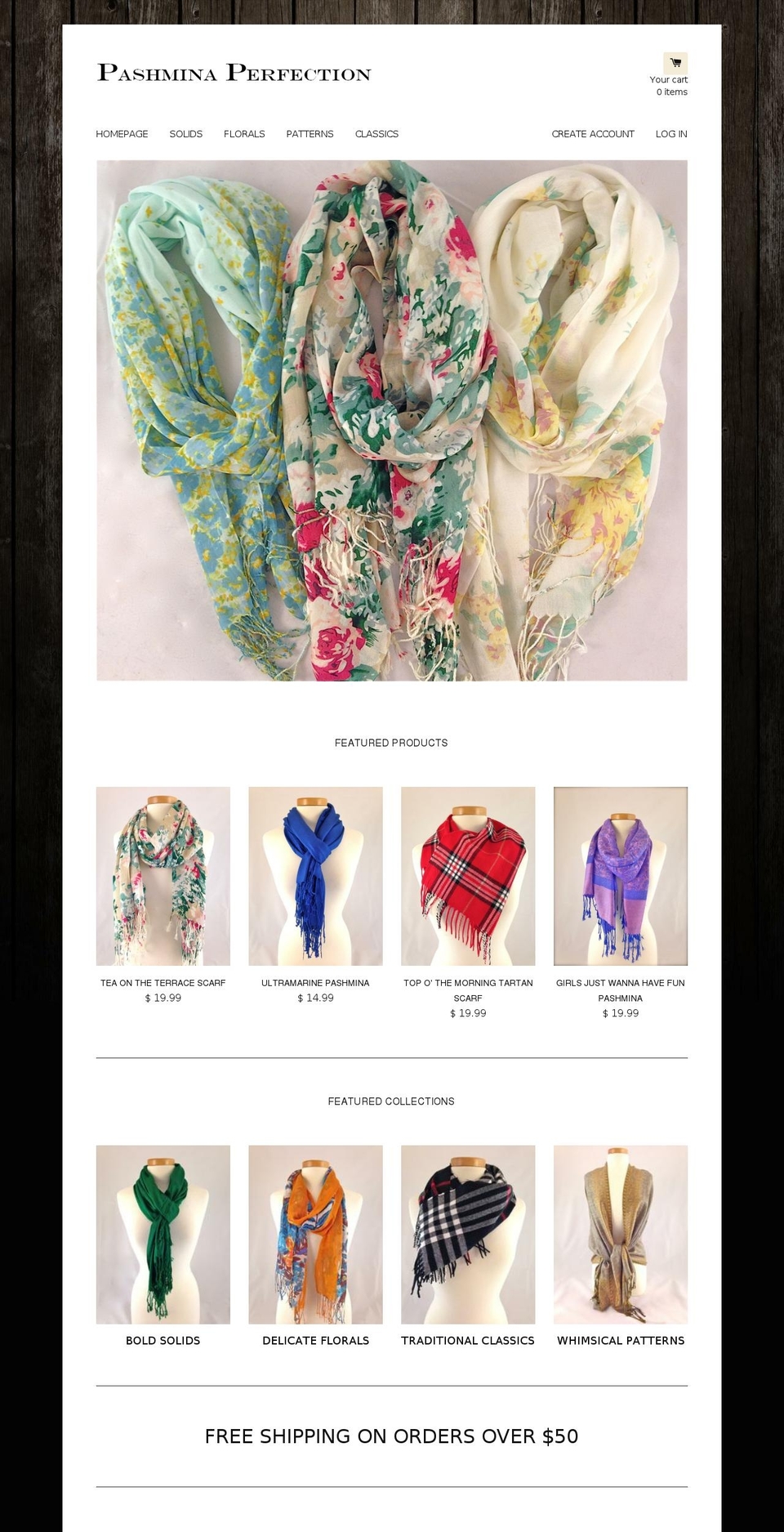pashminaperfection.com shopify website screenshot
