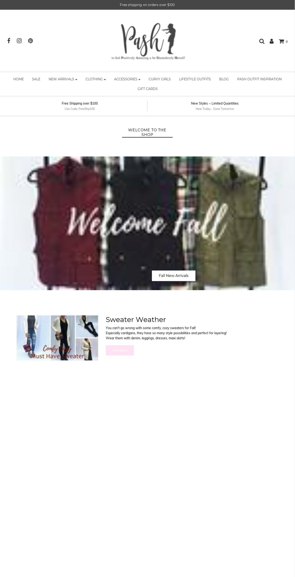 pashshop.com — Shopify storefront screenshot