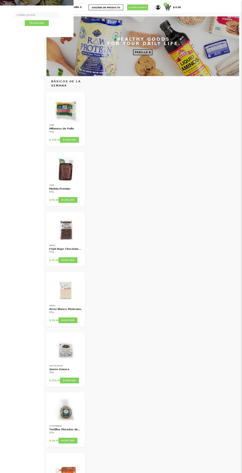 pasillo6.com — Shopify storefront screenshot