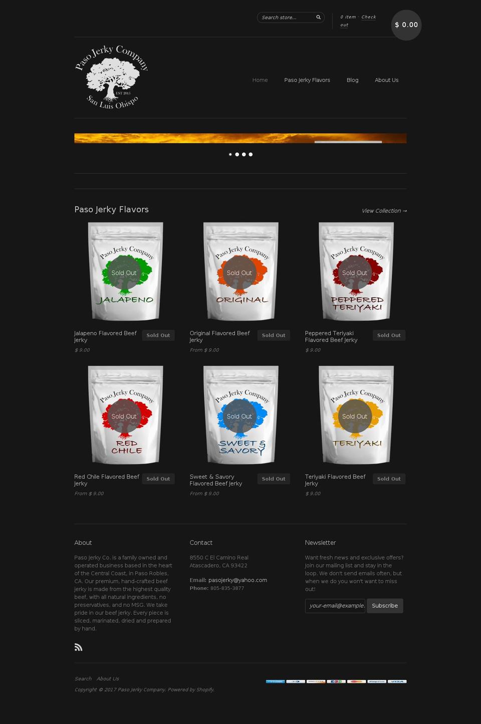 pasojerkycompany.com shopify website screenshot
