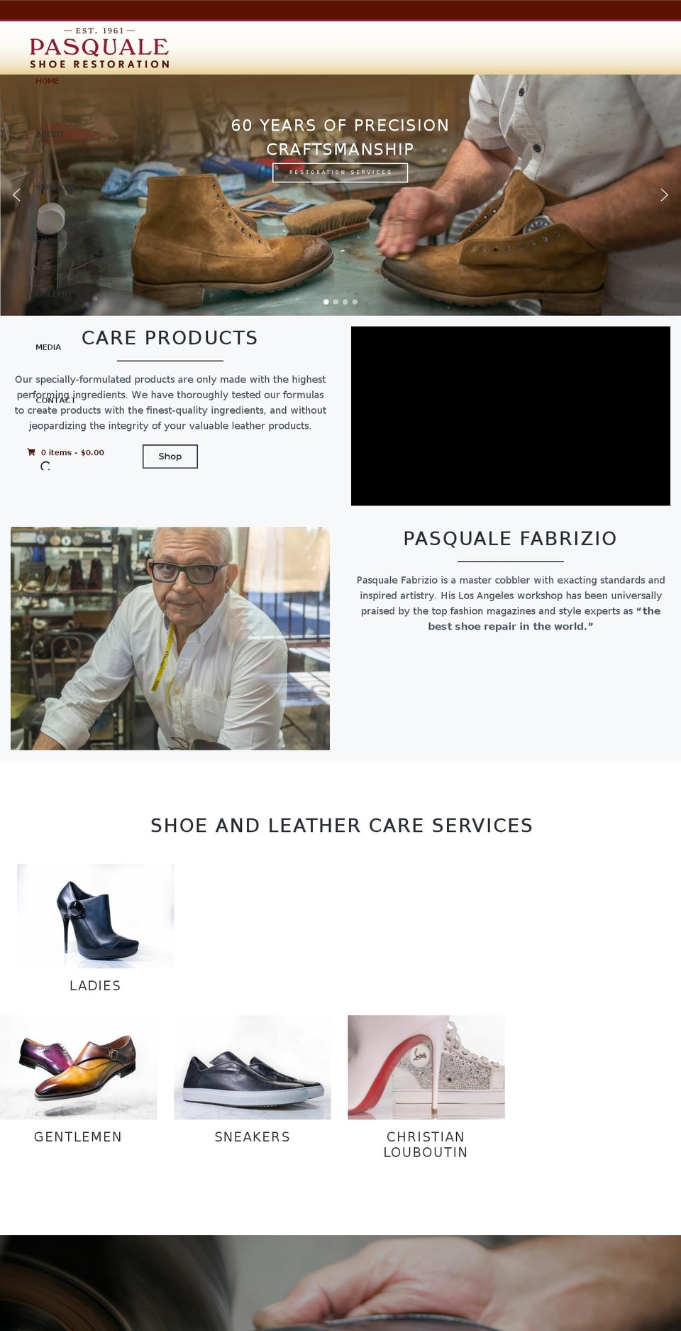 pasqualeshoes.com — Shopify storefront screenshot