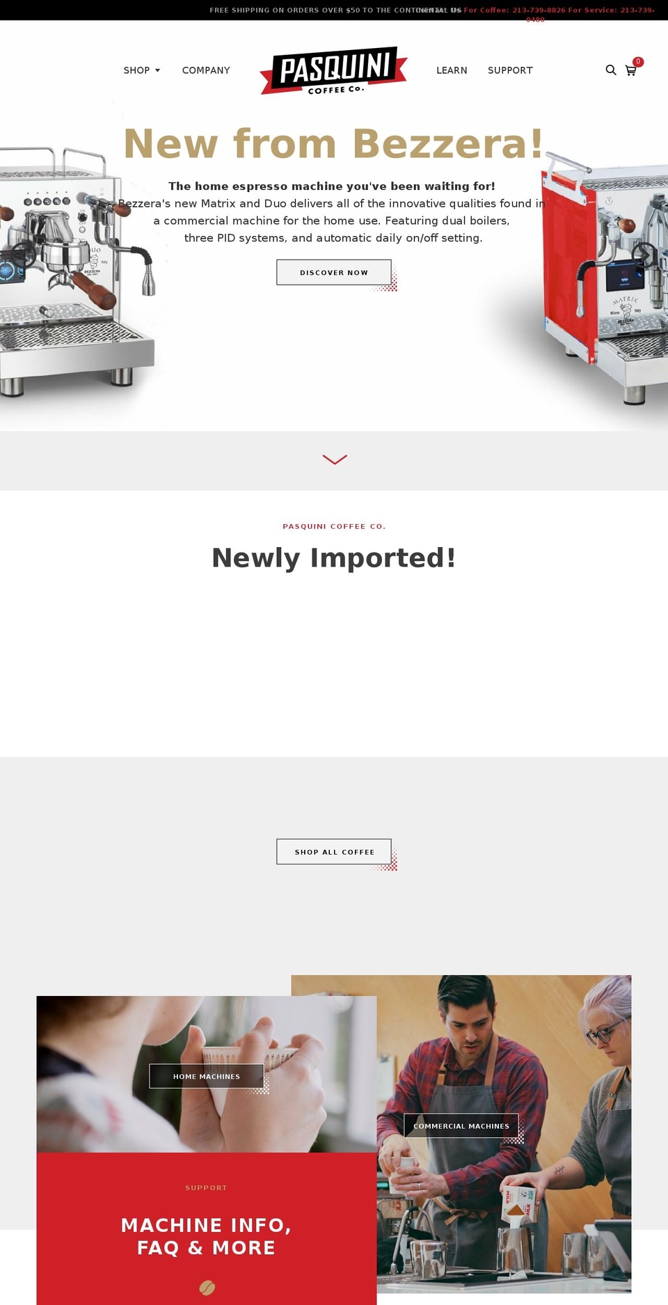 pasquini.com shopify website screenshot