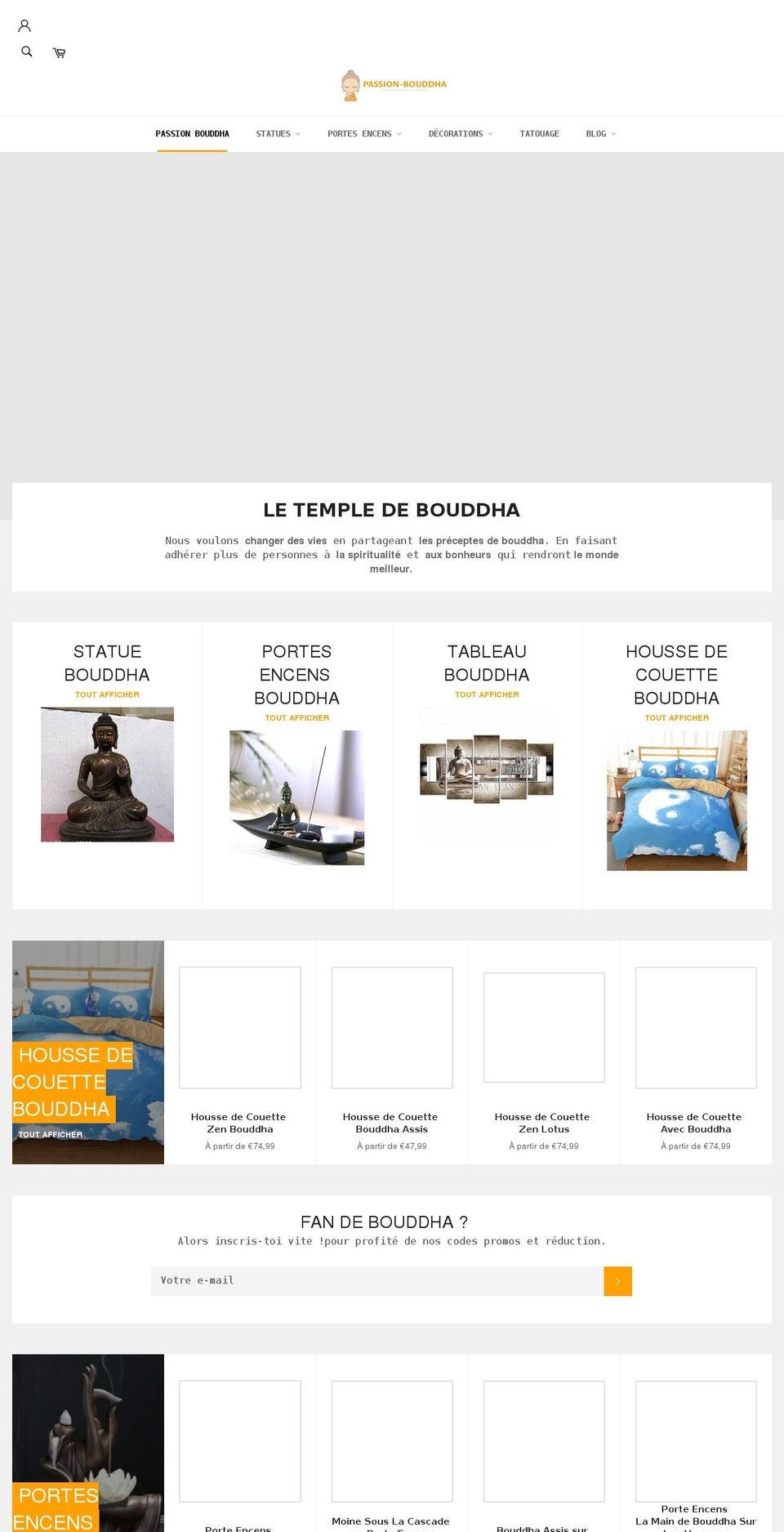 boutique Shopify theme site example passion-bouddha.com