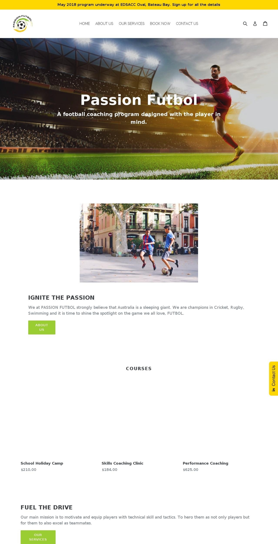passion-futbol.com — Shopify storefront screenshot