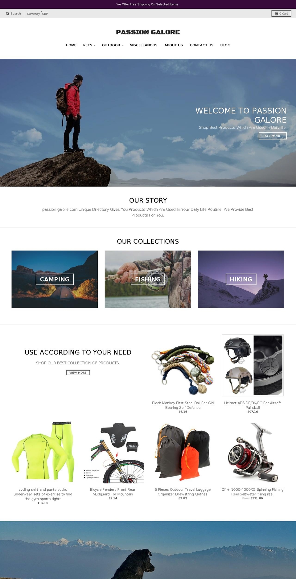 passion-galore.com shopify website screenshot