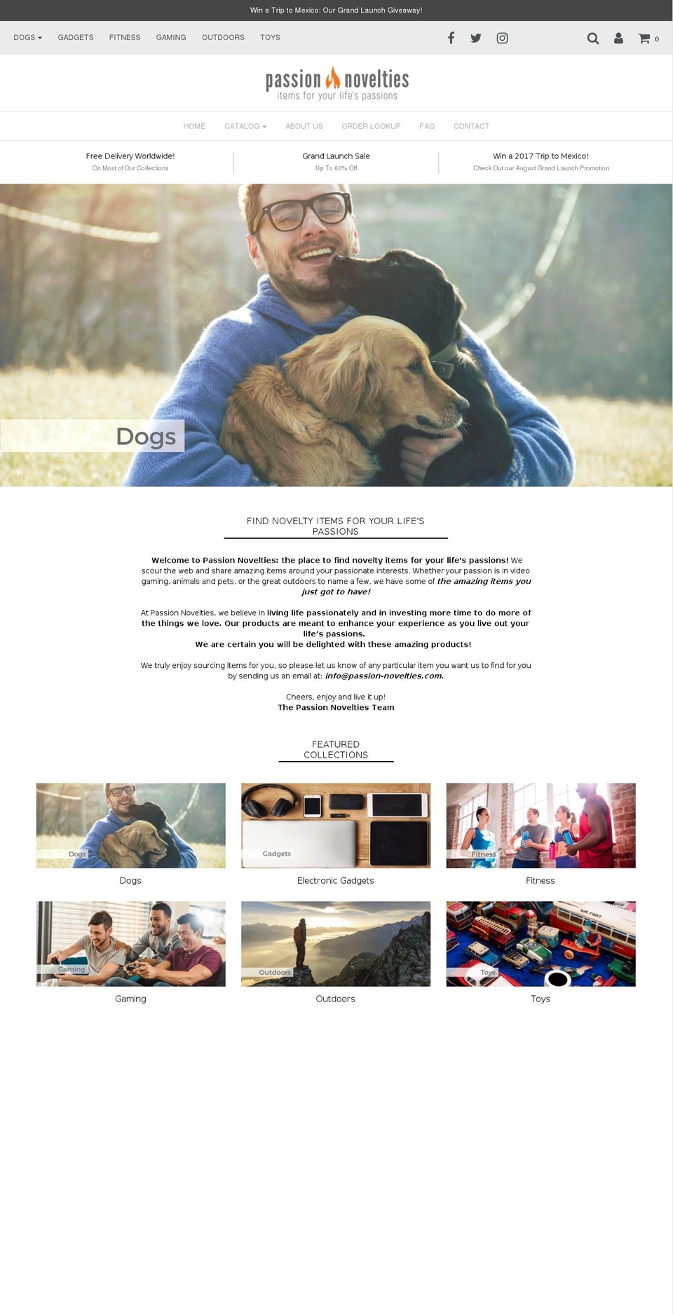 passion-novelties.com — Shopify storefront screenshot