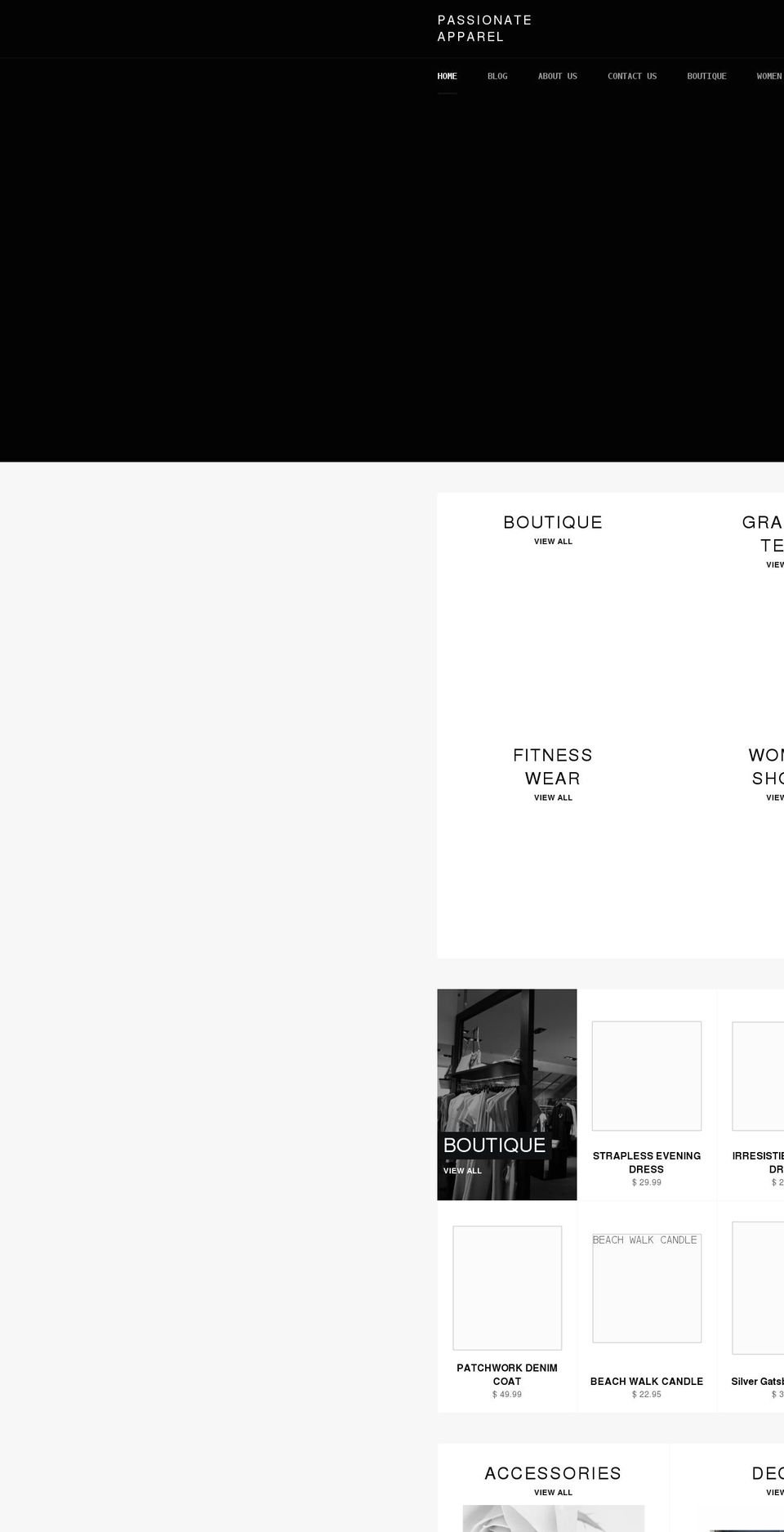 passionateapparel.net shopify website screenshot