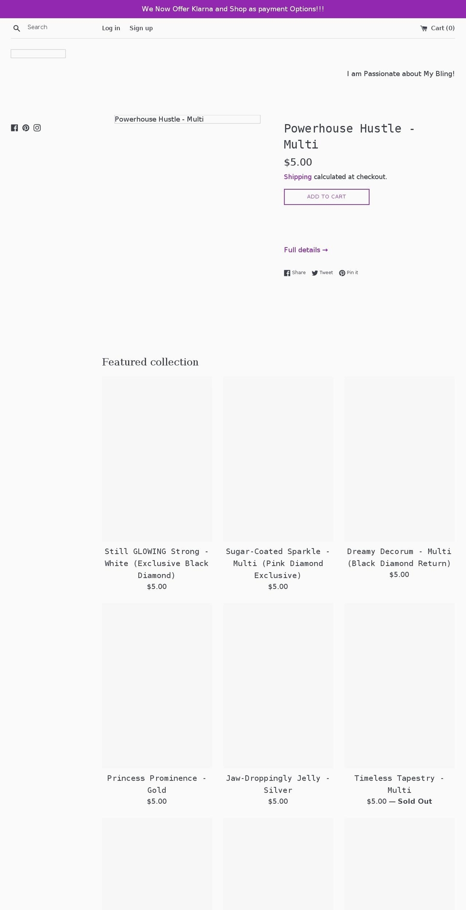 passionatebling.com shopify website screenshot