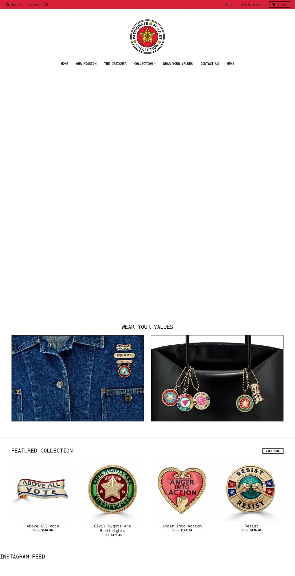 passionateprotest.com shopify website screenshot