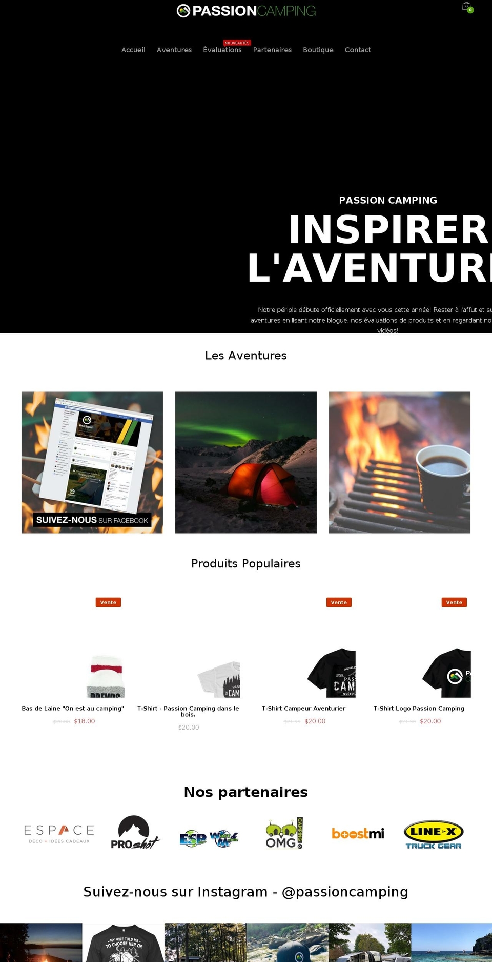 passioncamping.com shopify website screenshot