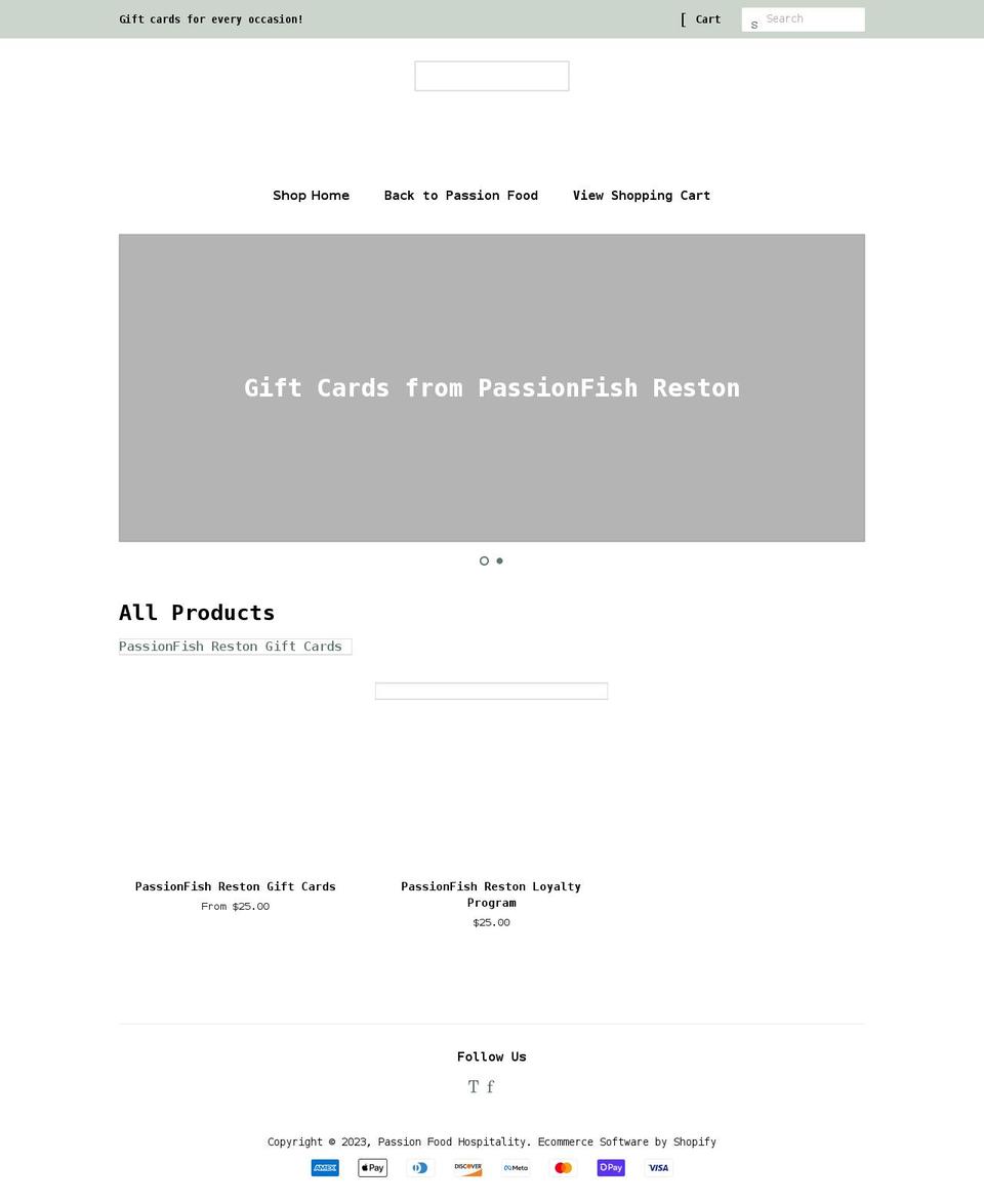 passionfoodhospitality.myshopify.com shopify website screenshot