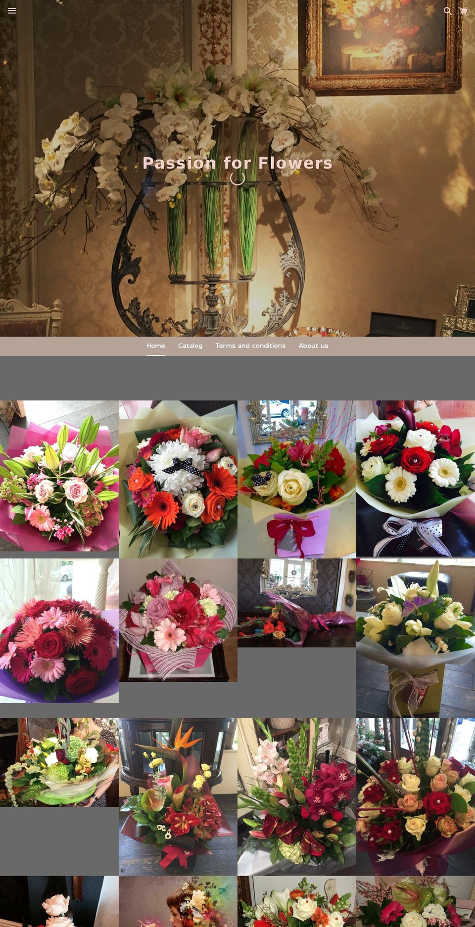 passionfor.flowers shopify website screenshot