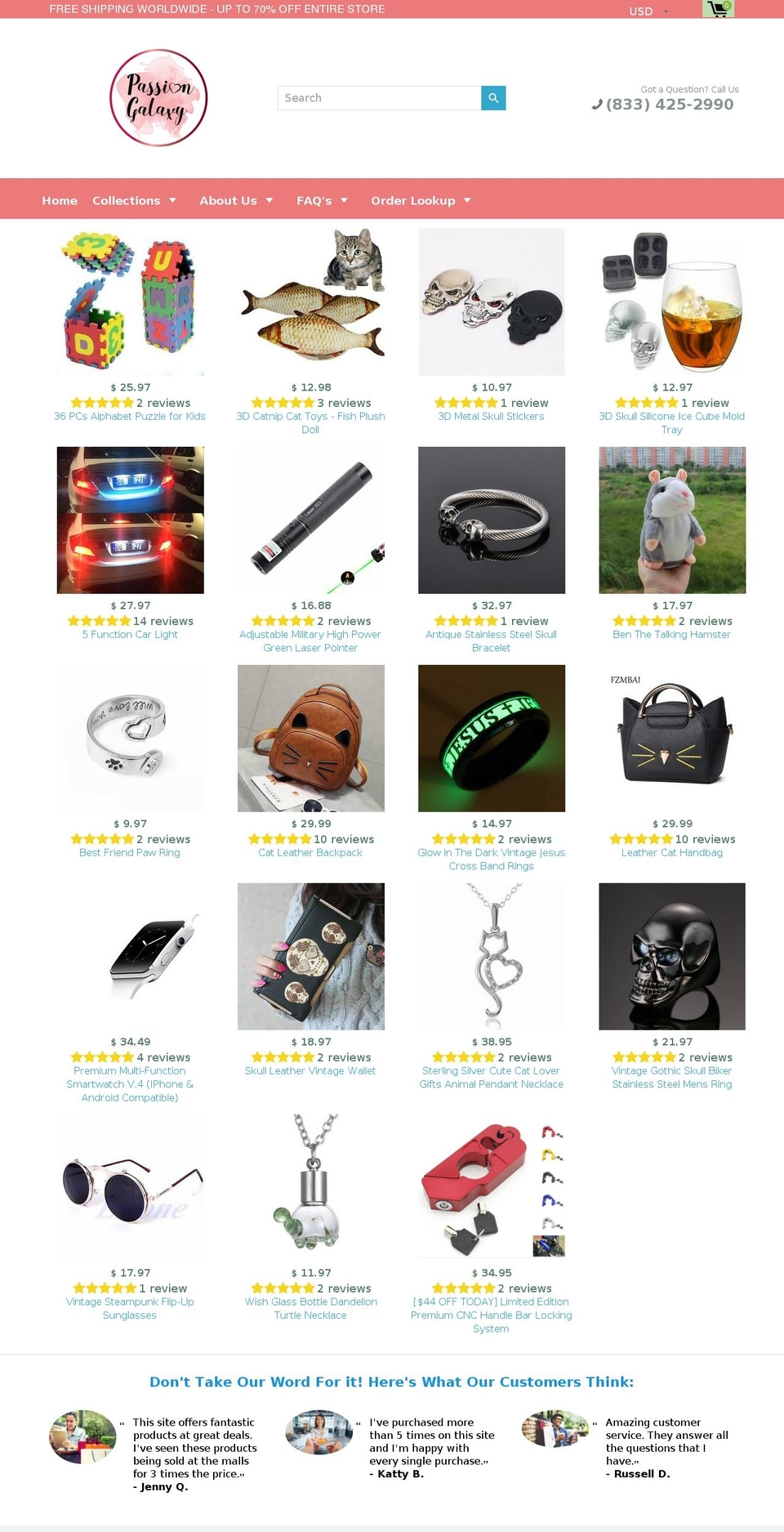 passiongalaxy.com shopify website screenshot