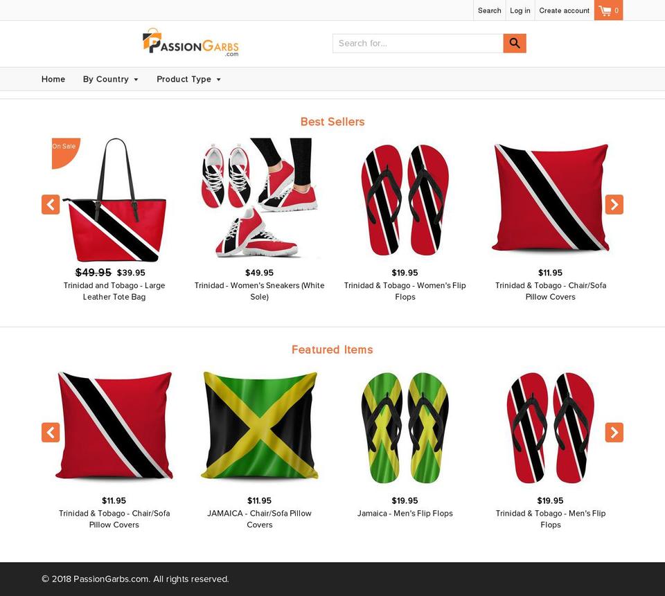 passiongarb.com — Shopify storefront screenshot