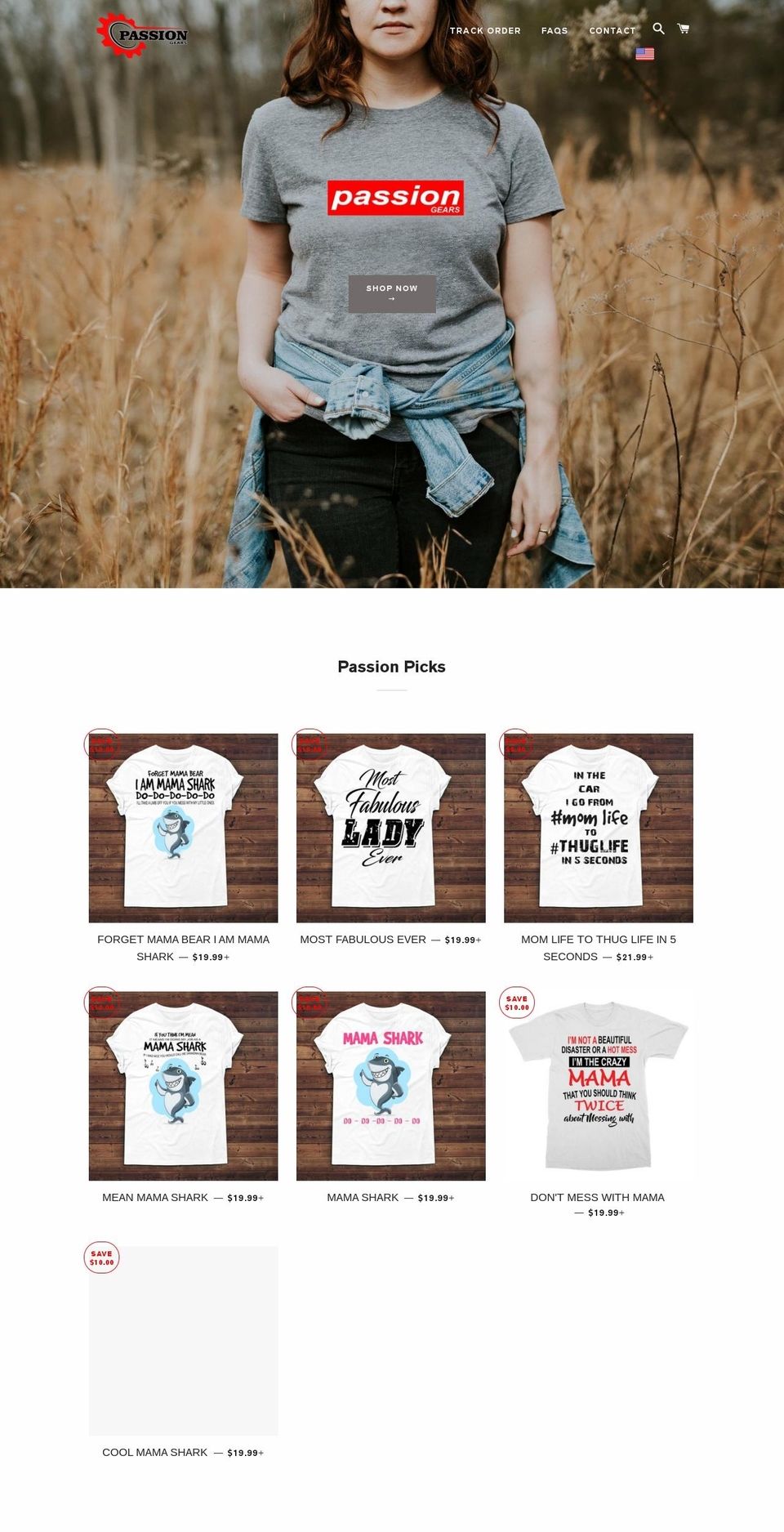 passiongears.com — Shopify storefront screenshot