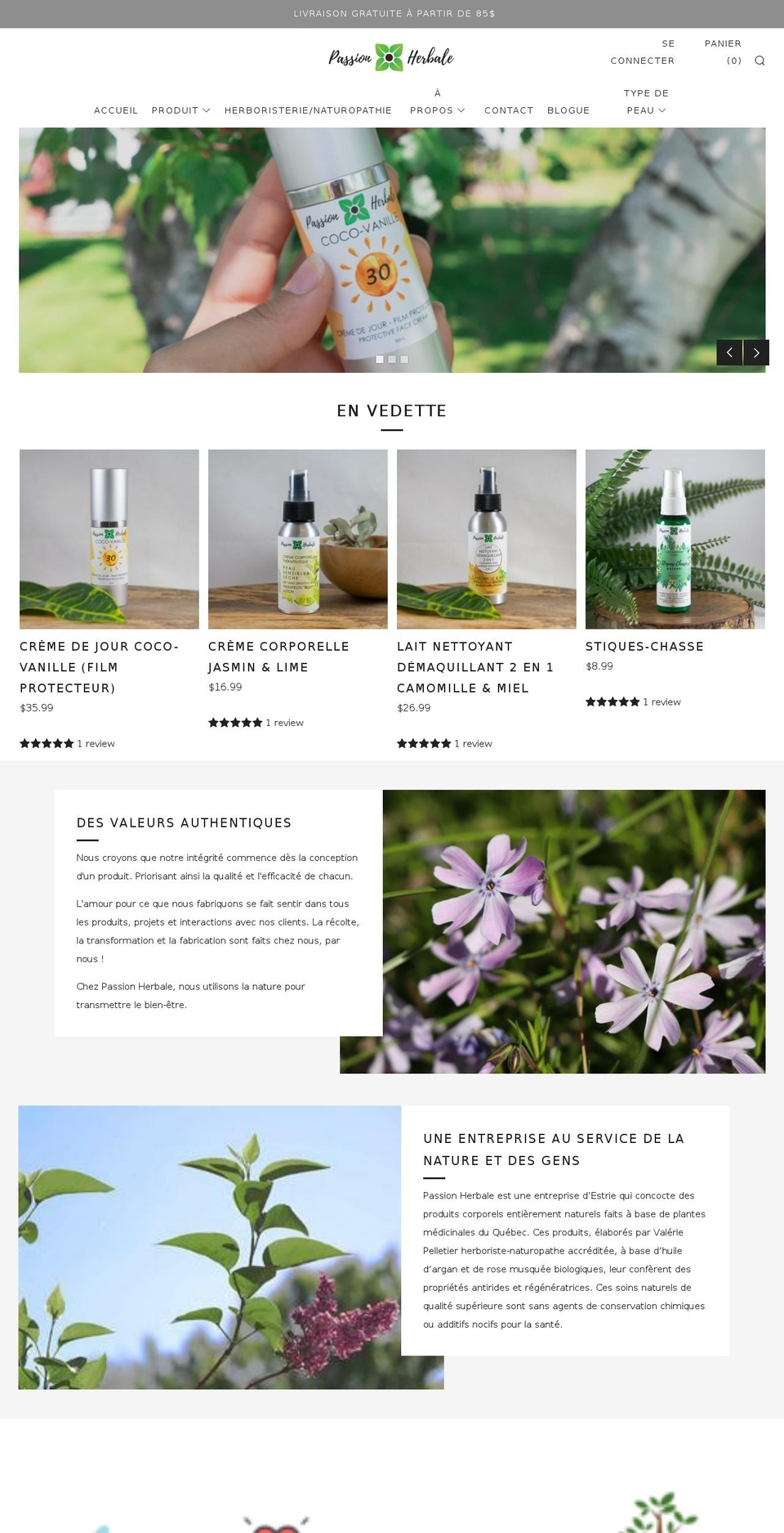 passionherbale.ca shopify website screenshot