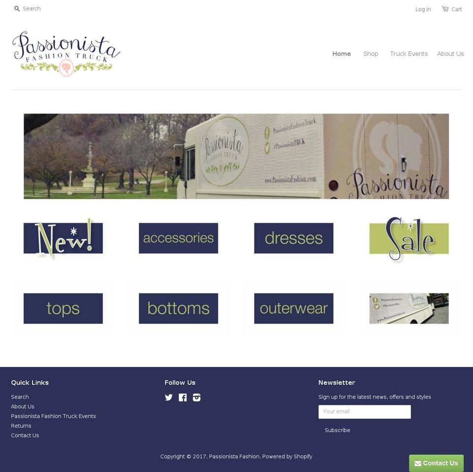 passionistafashiontruck.com shopify website screenshot