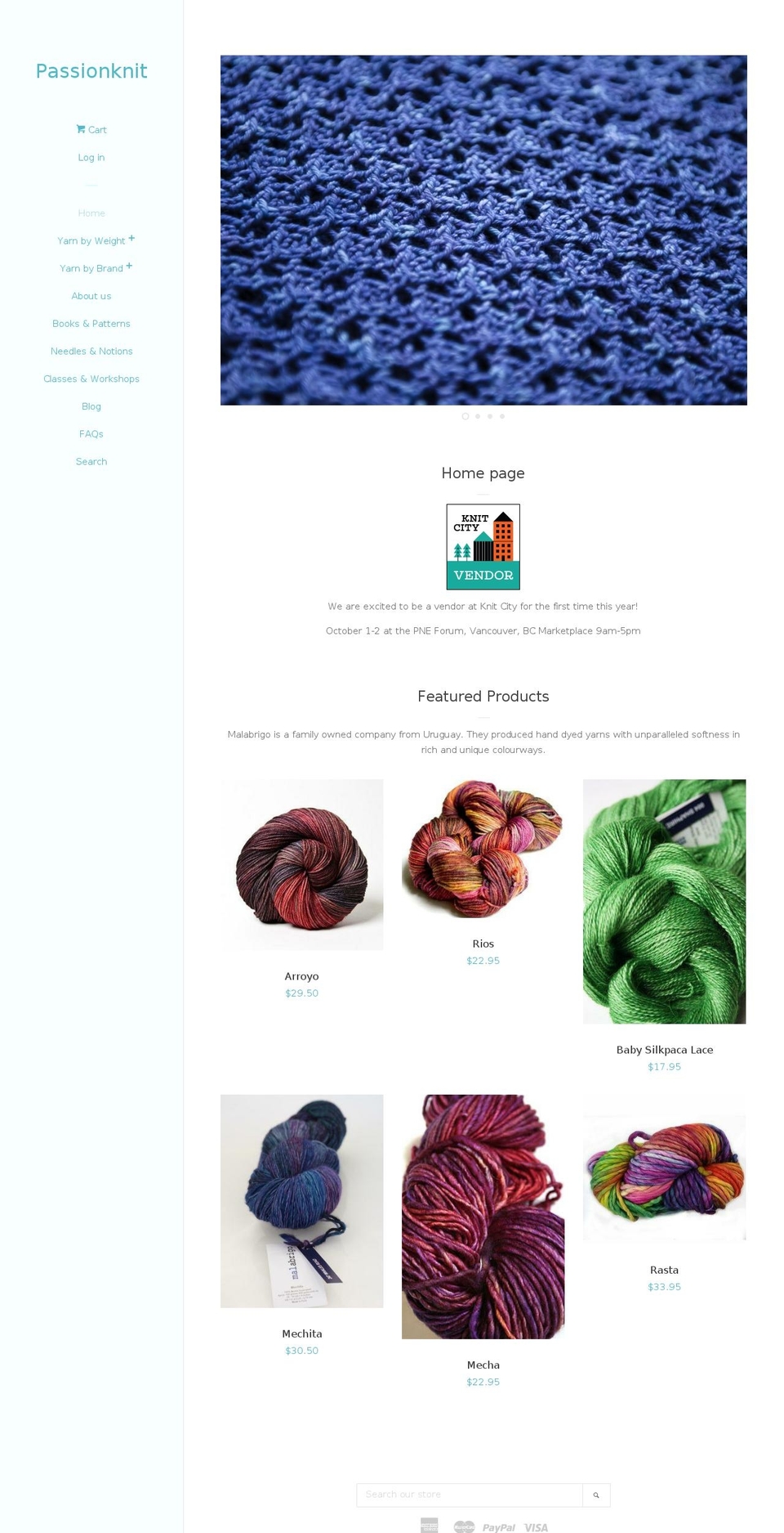 passionknit.ca shopify website screenshot