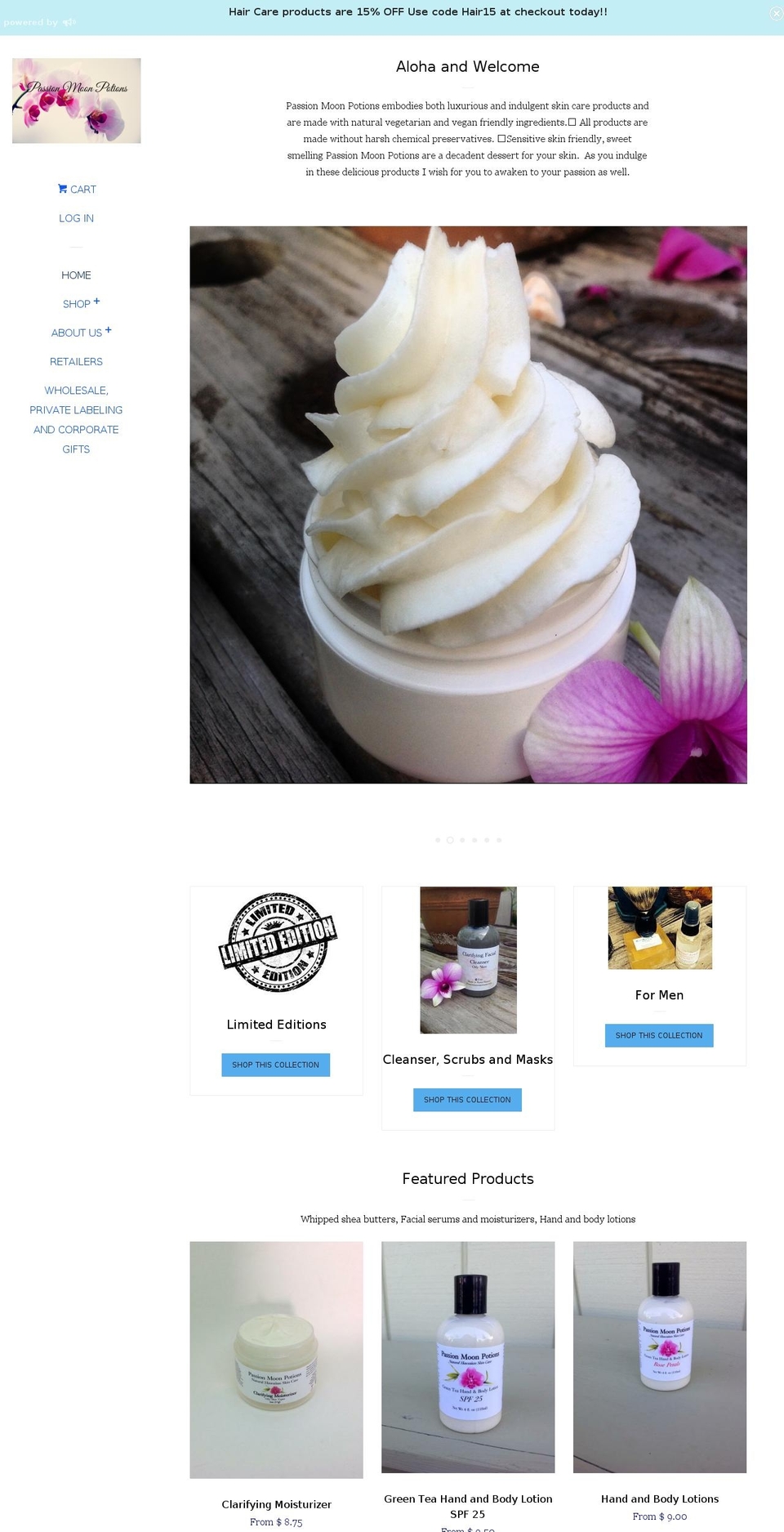 passionmoonpotions.com shopify website screenshot