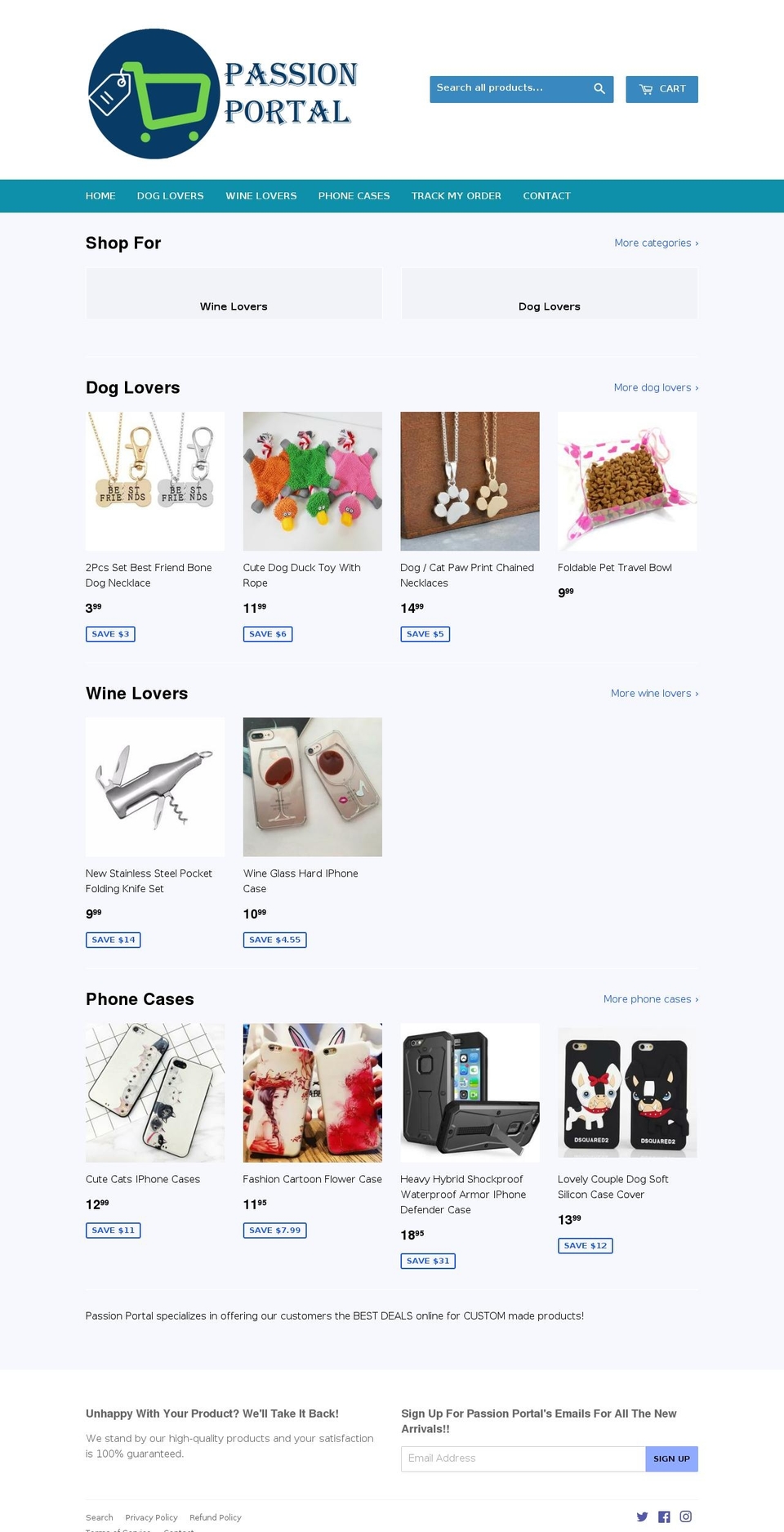 passionportal.com shopify website screenshot
