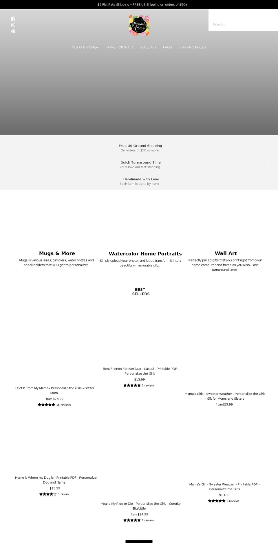 passionpressshop.com shopify website screenshot