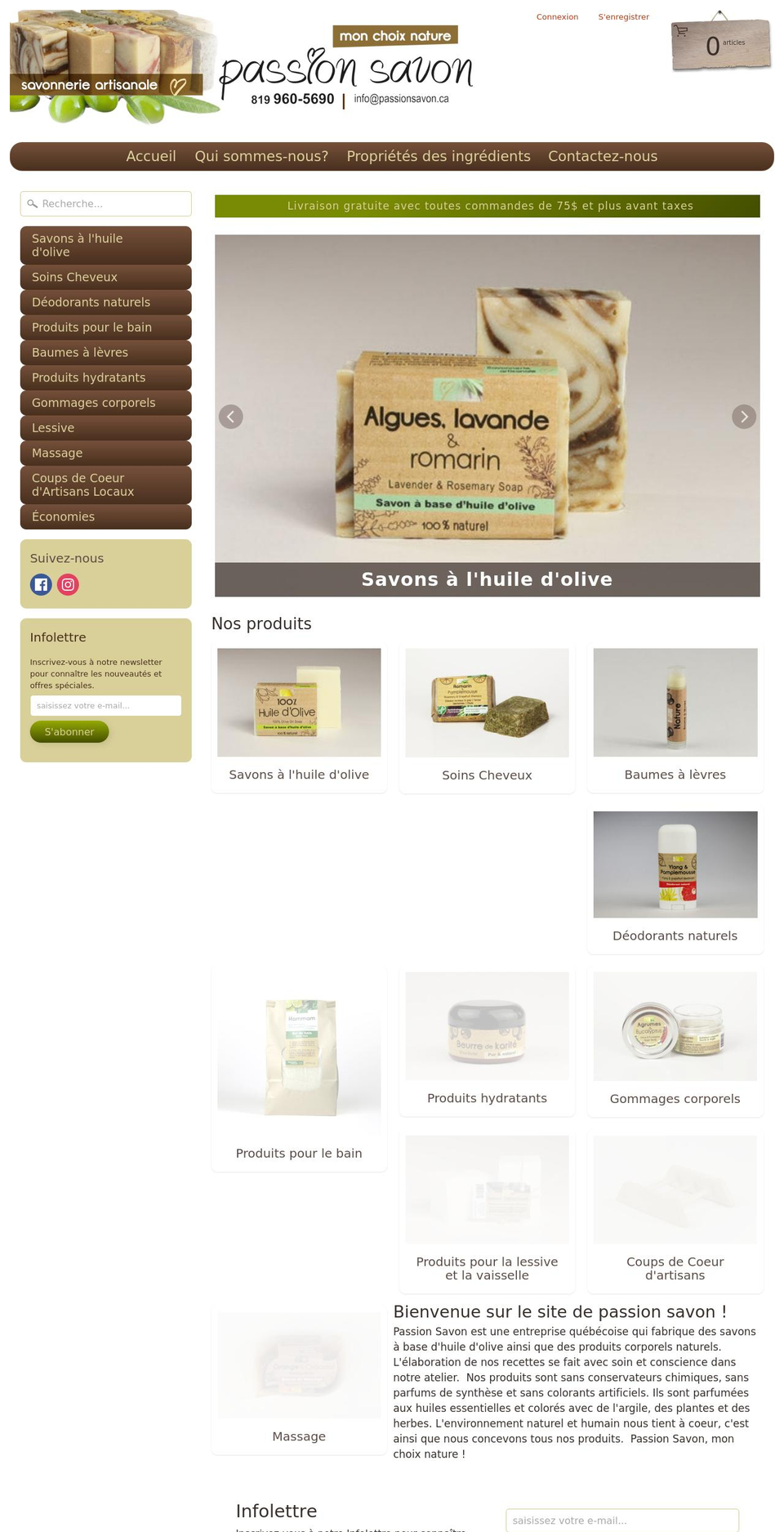 passionsavon.ca shopify website screenshot