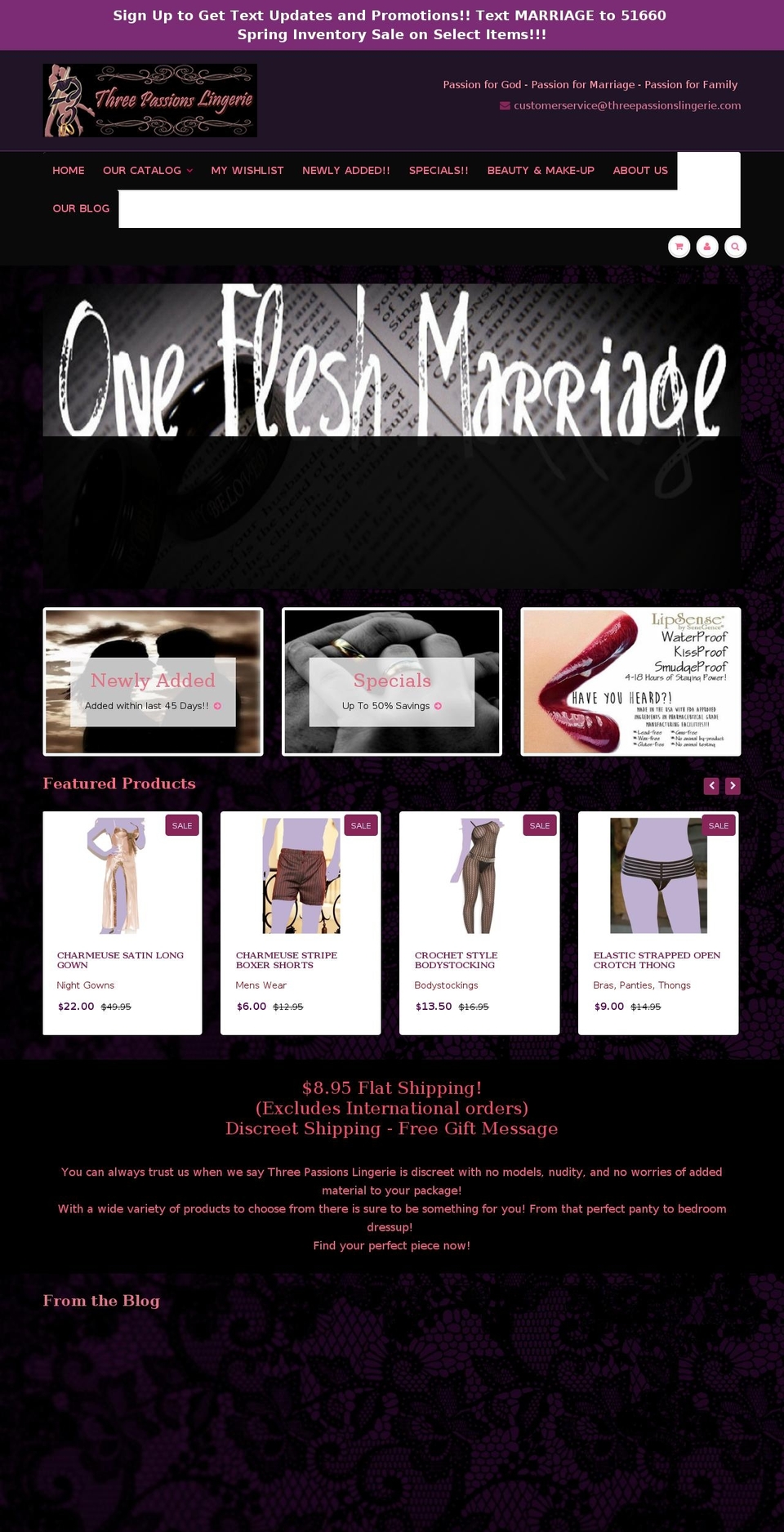 passionslingerie.com shopify website screenshot