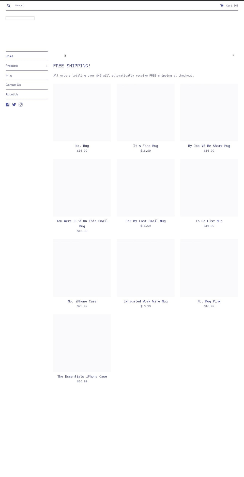 passiveaggressiveassistantshop.com shopify website screenshot