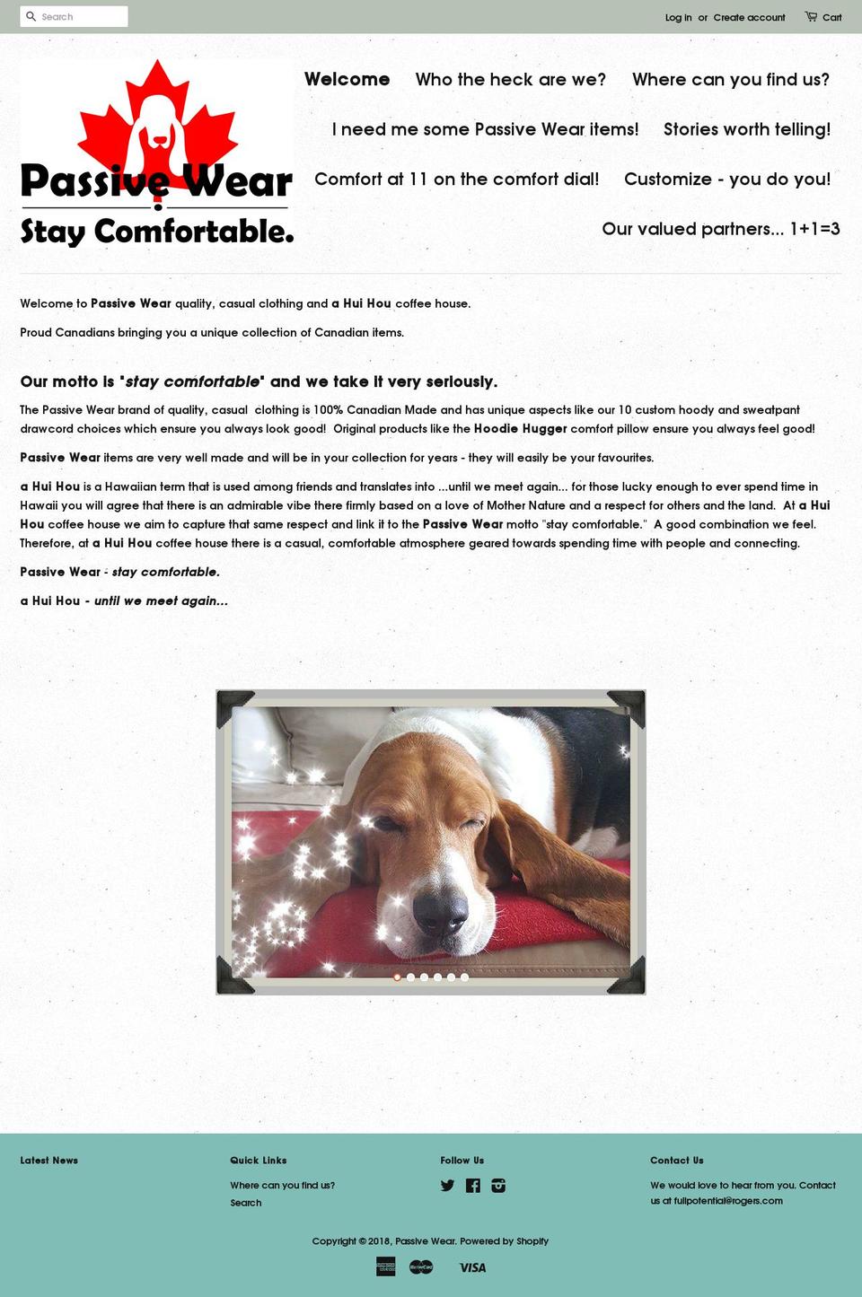 passivewear.ca shopify website screenshot