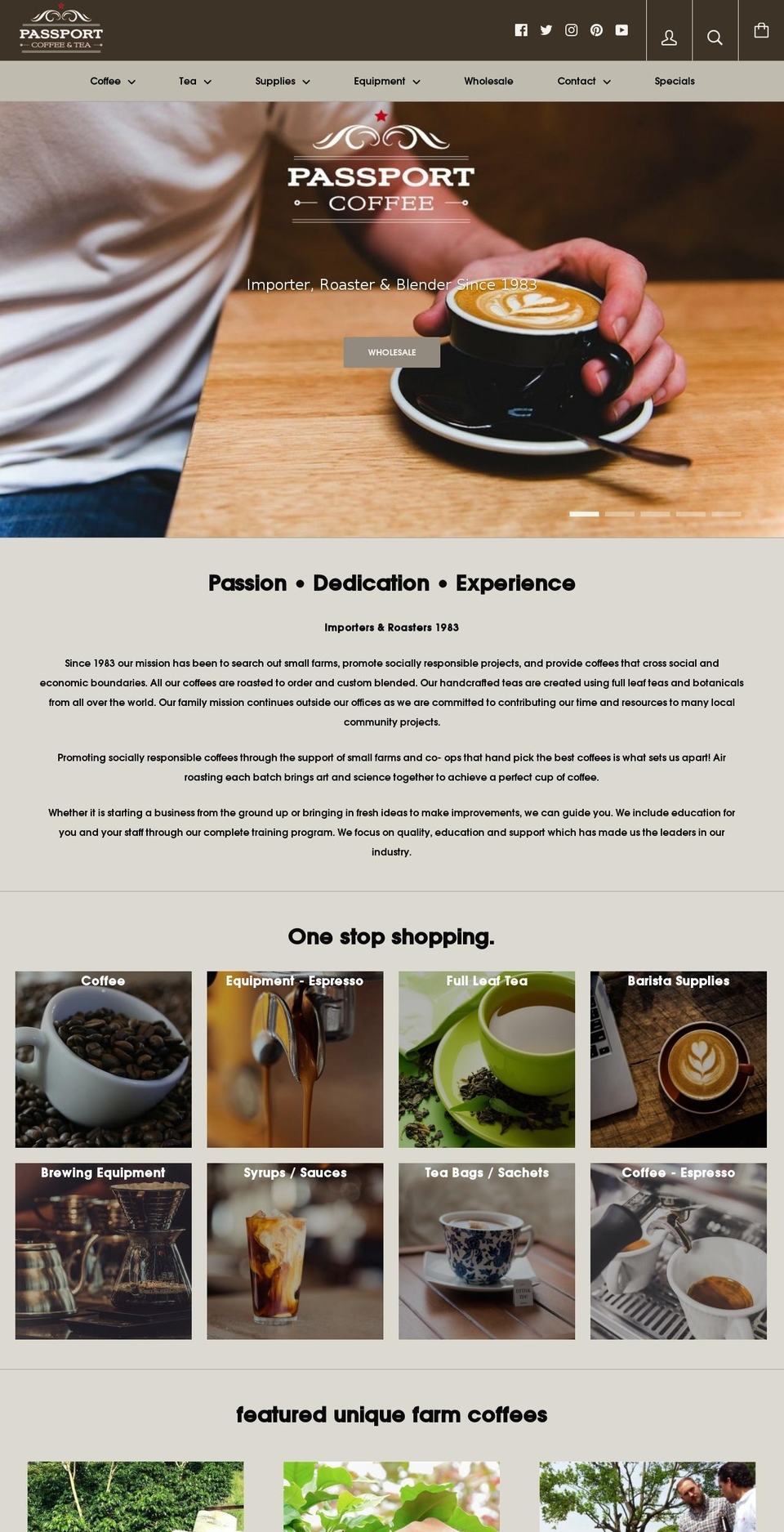 passportcoffee.com shopify website screenshot
