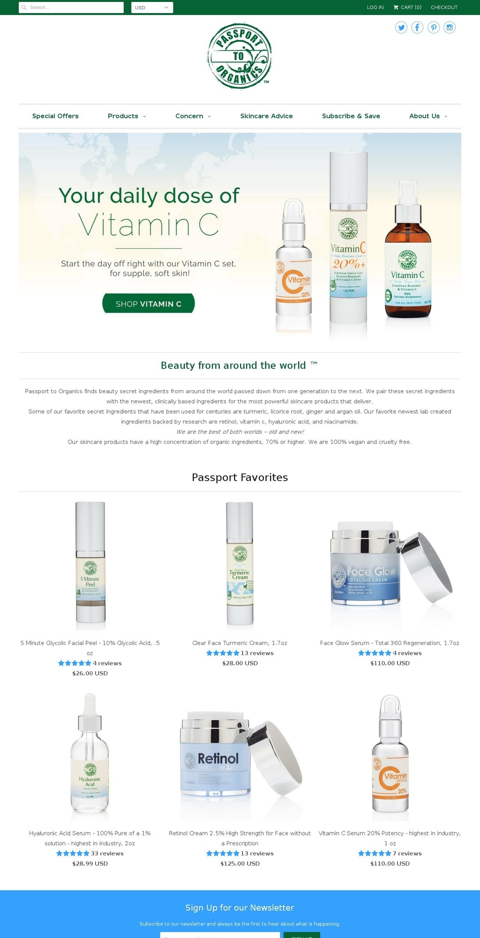 passporttoorganics.com shopify website screenshot