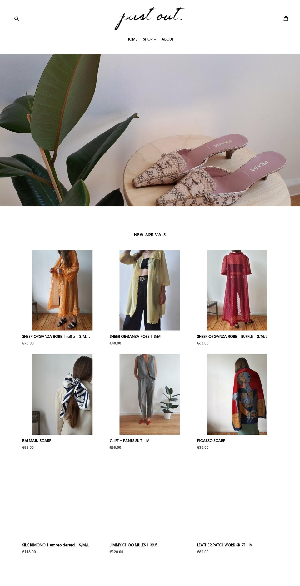 past-out.com — Shopify storefront screenshot