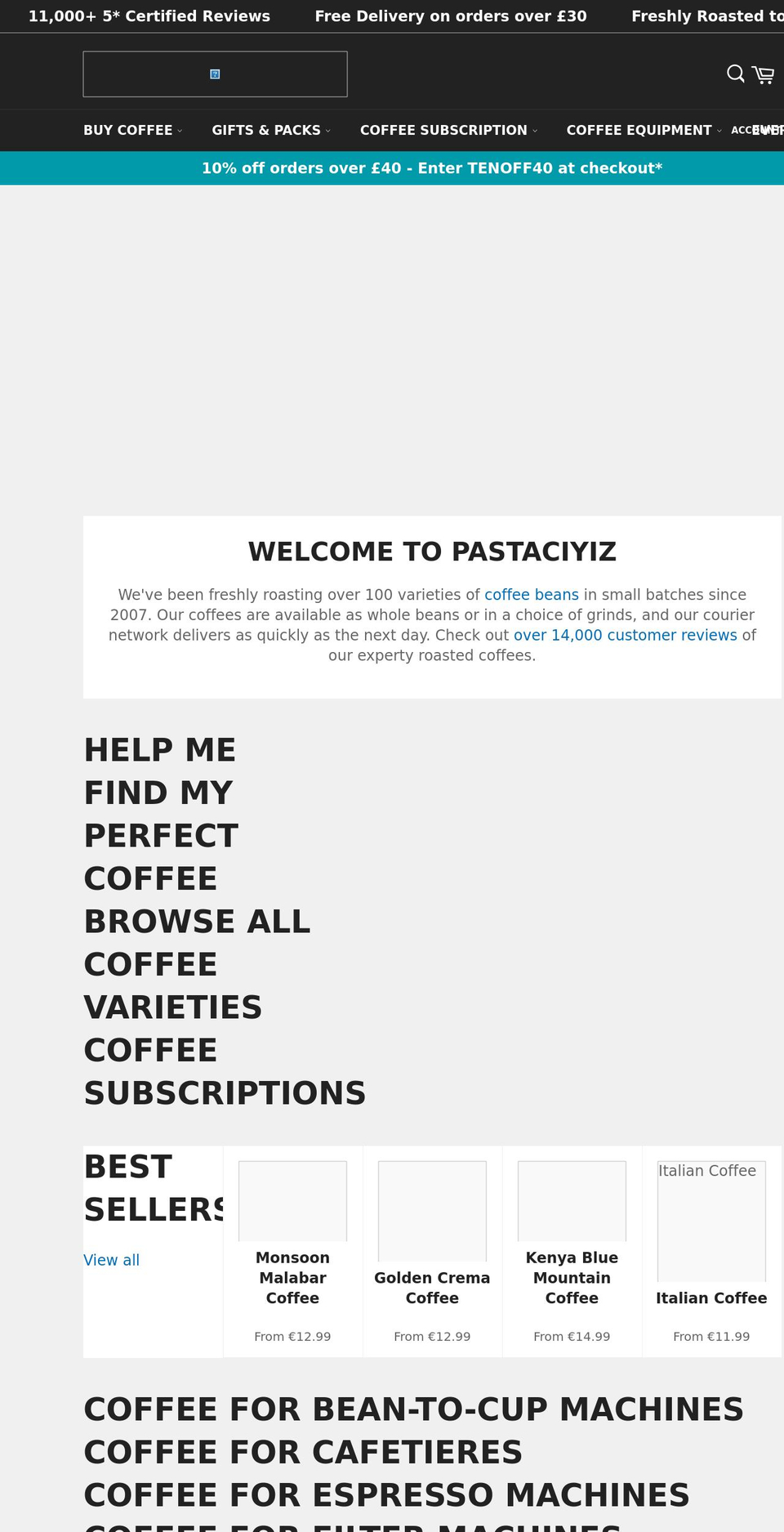 pastaciyiz.com shopify website screenshot