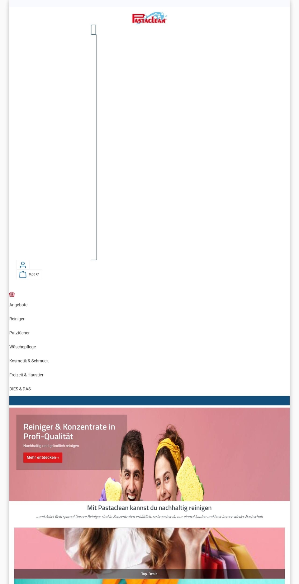 pastaclean.de shopify website screenshot
