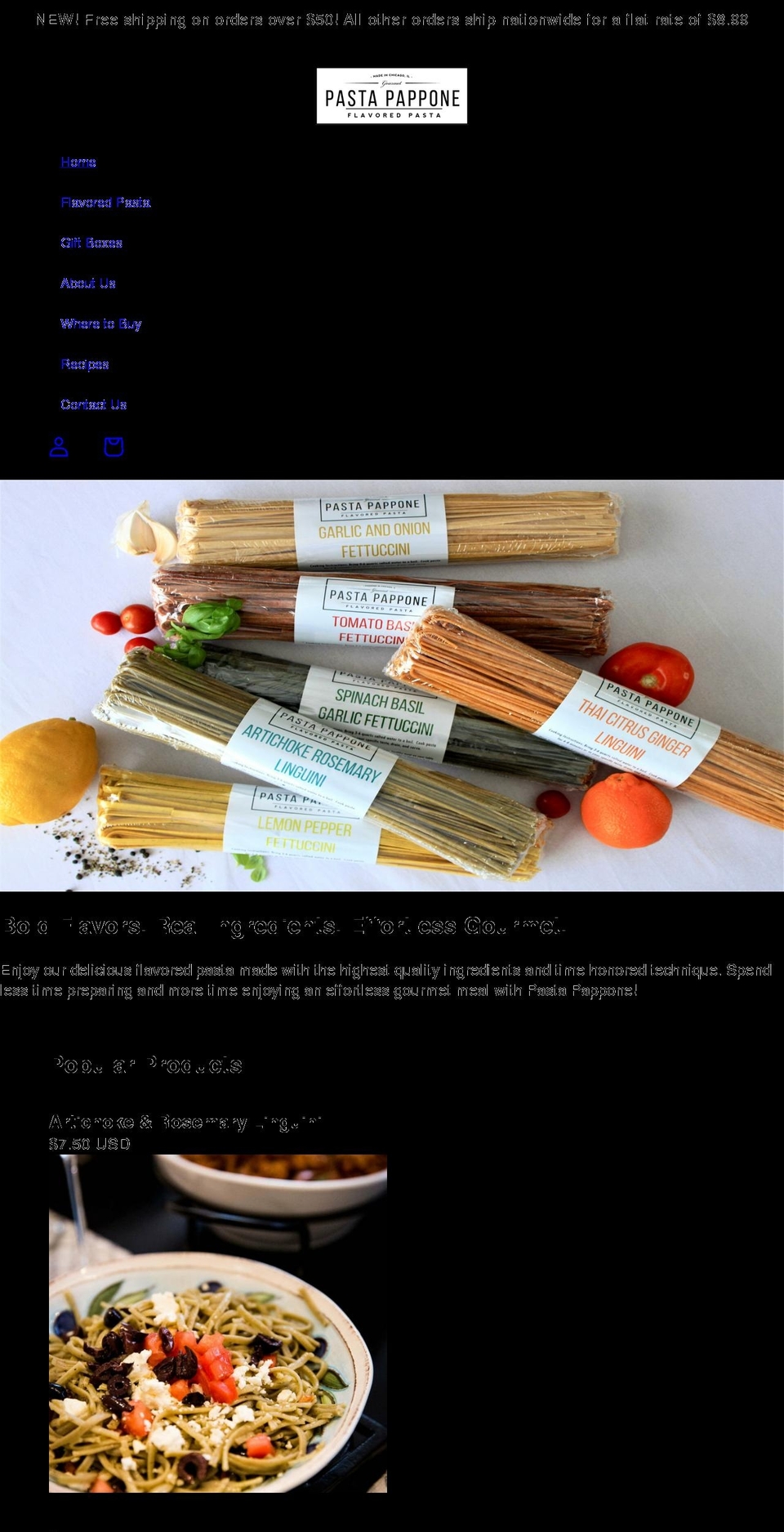 pastapappone.com shopify website screenshot