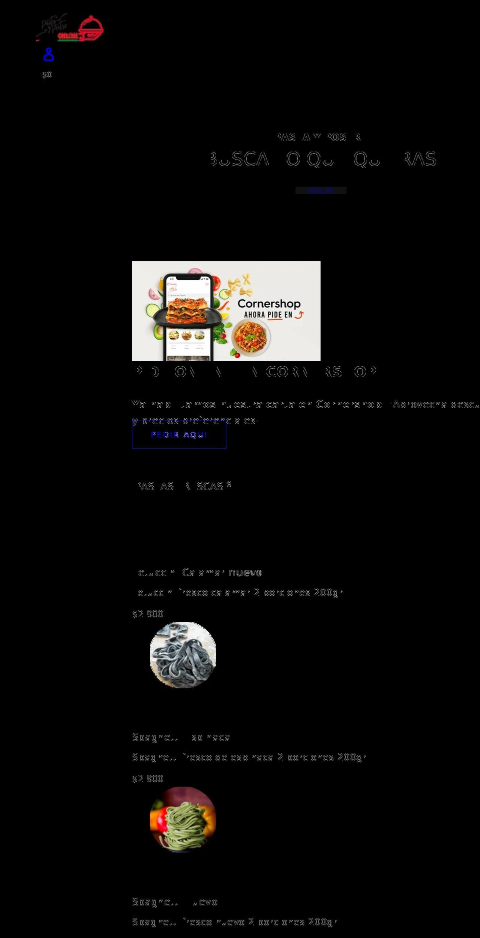 pastaypostre.online shopify website screenshot