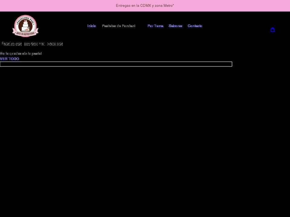 pastelesfondant.com shopify website screenshot