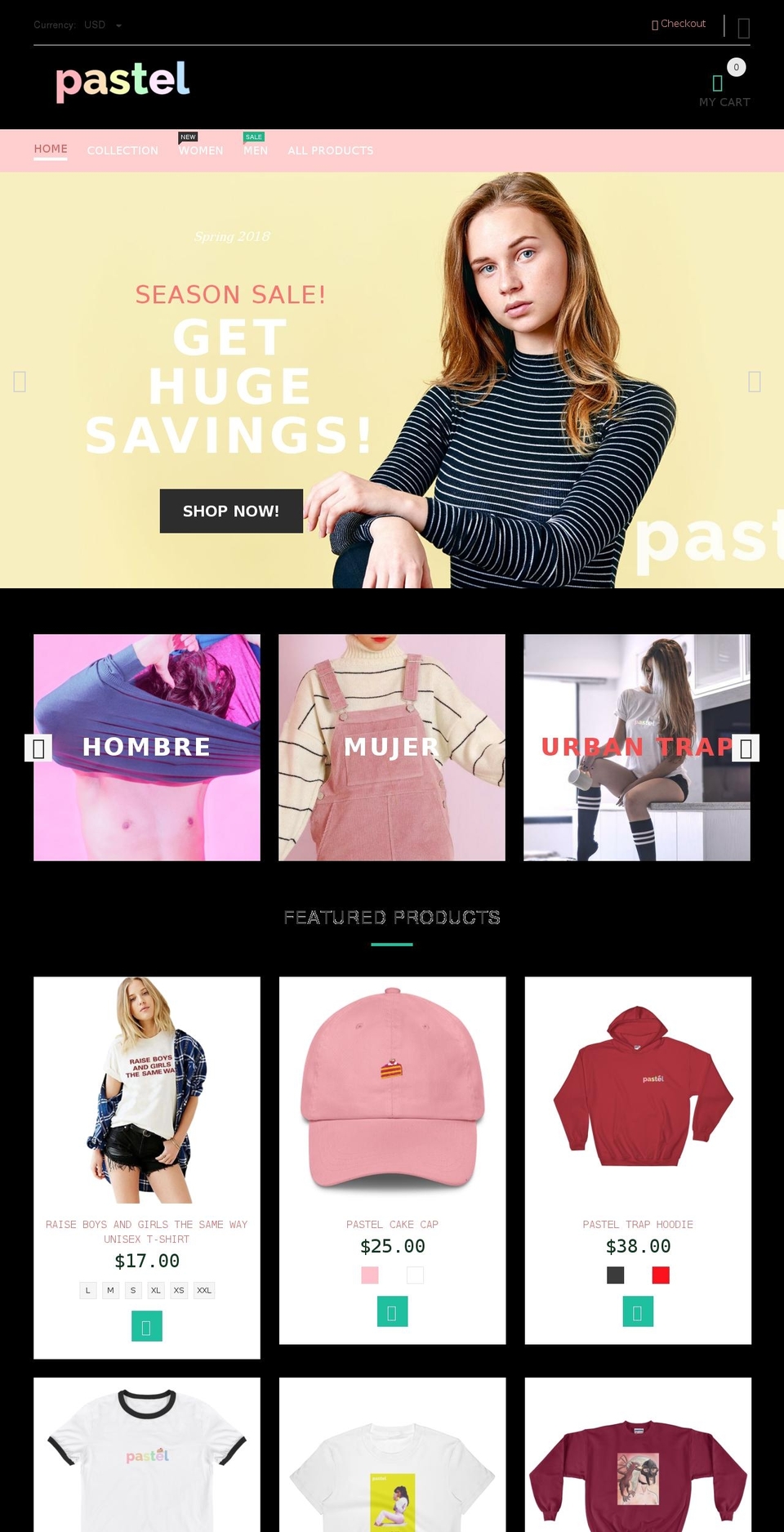 yourstore-v2-1-3 Shopify theme site example pasteloutfitters.co
