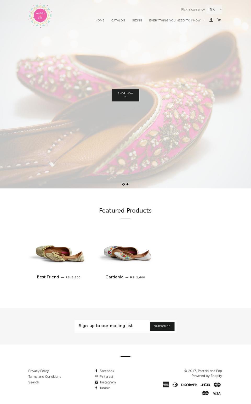 pastelsandpop.com shopify website screenshot