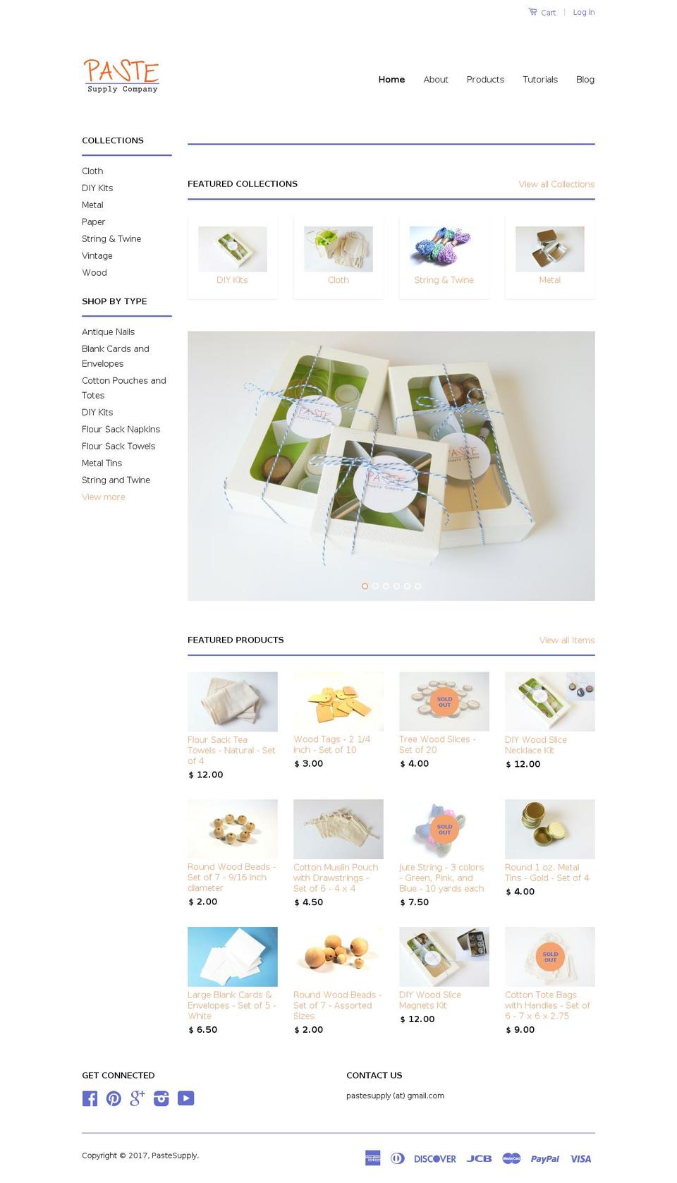 pastesupply.com shopify website screenshot