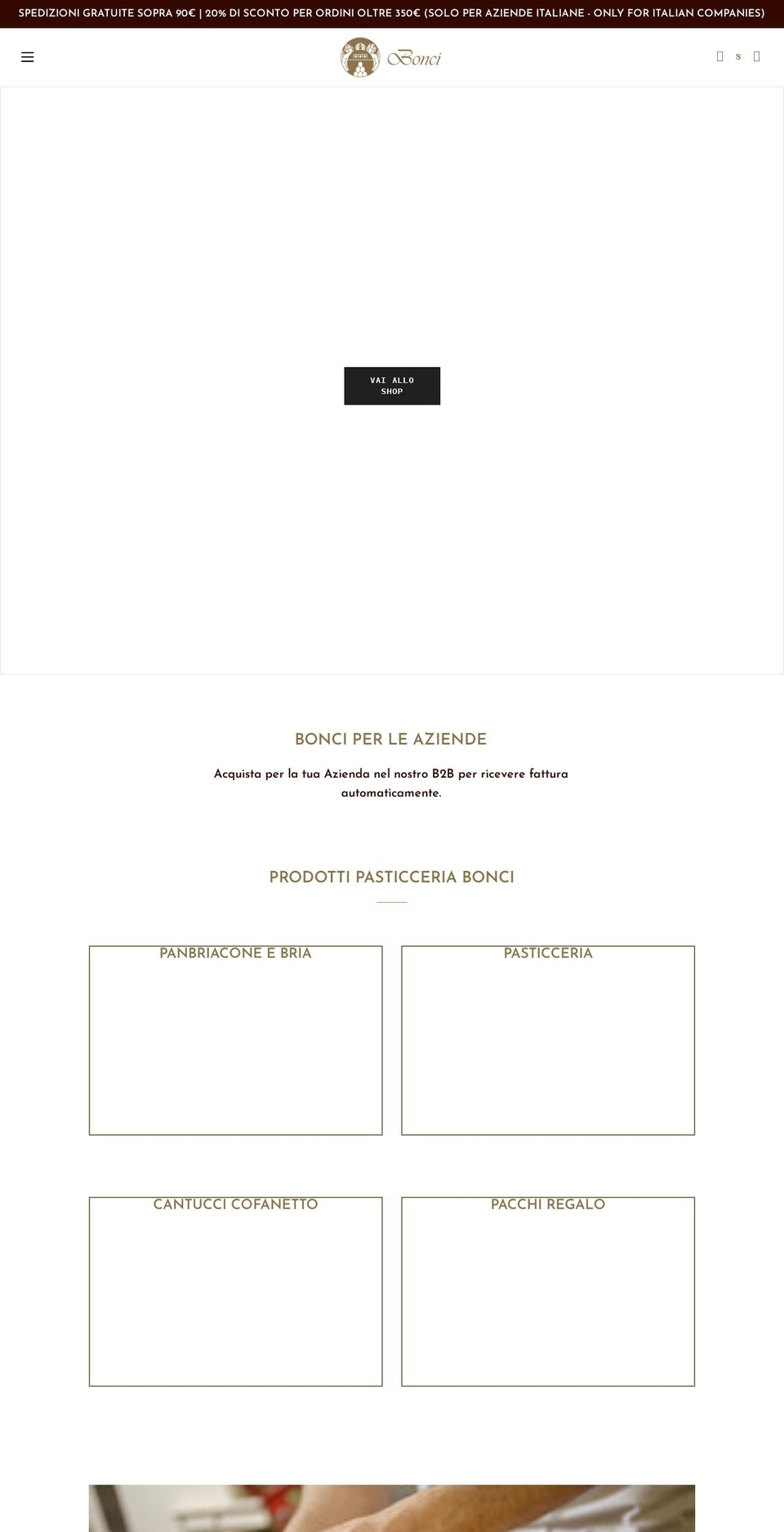 pasticceriabonci-aziende.it shopify website screenshot