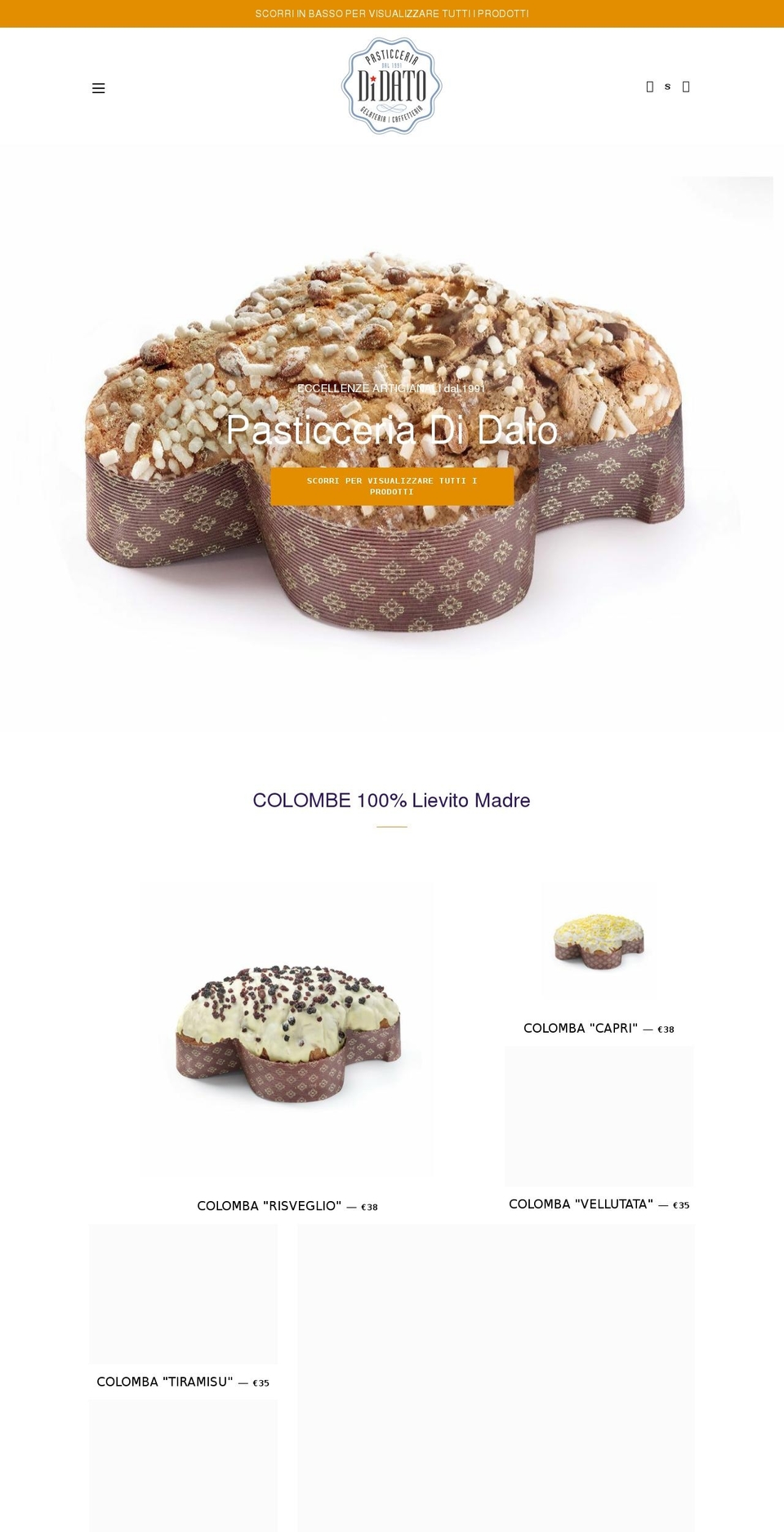 pasticceriadidato.com shopify website screenshot