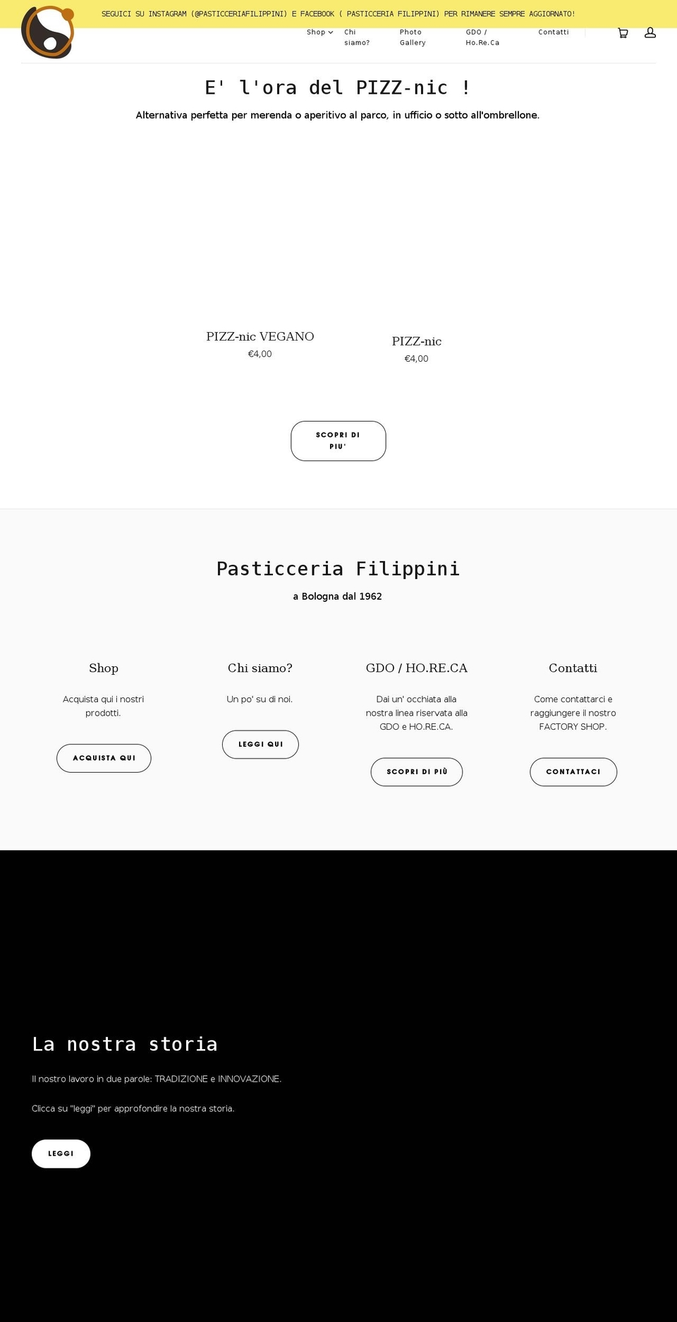 pasticceriafilippini.com shopify website screenshot