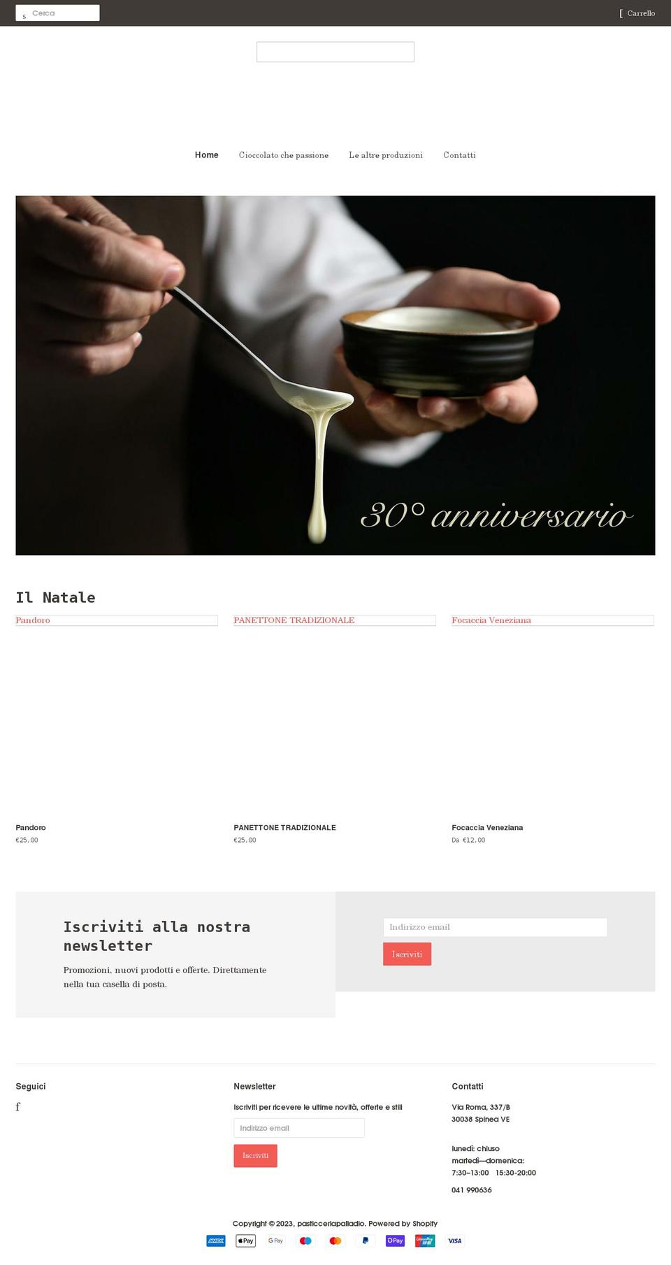 pasticceriapalladio.myshopify.com shopify website screenshot