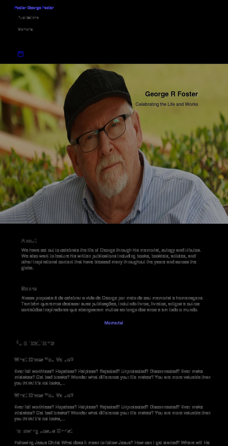 pastorgeorgefoster.com shopify website screenshot