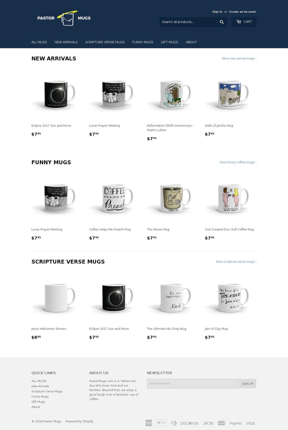 pastormugs.com — Shopify storefront screenshot