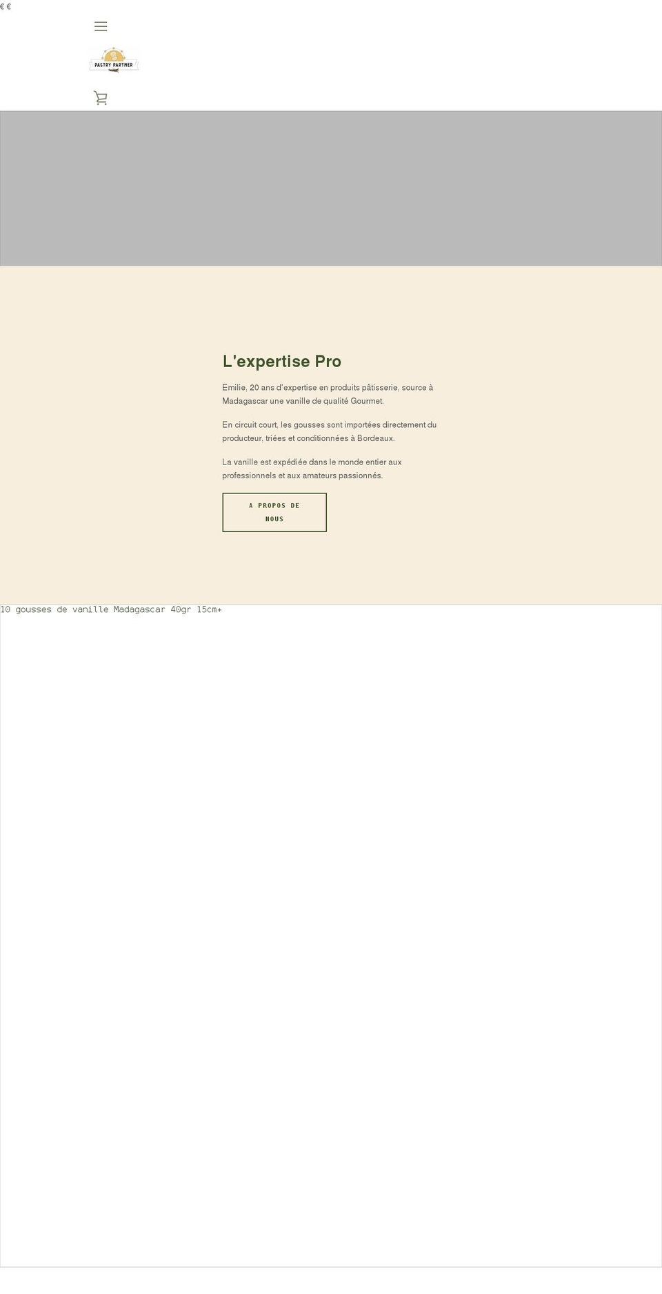 pastry-partner.com shopify website screenshot
