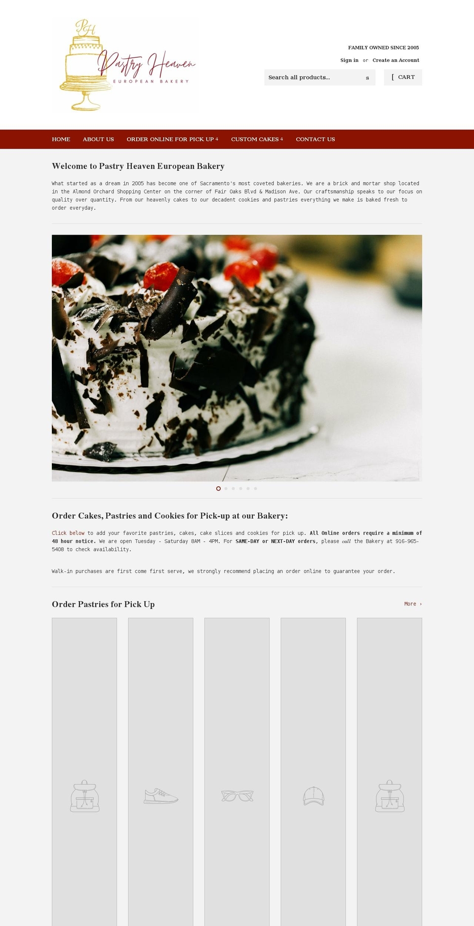 pastryheavenbakery.com shopify website screenshot